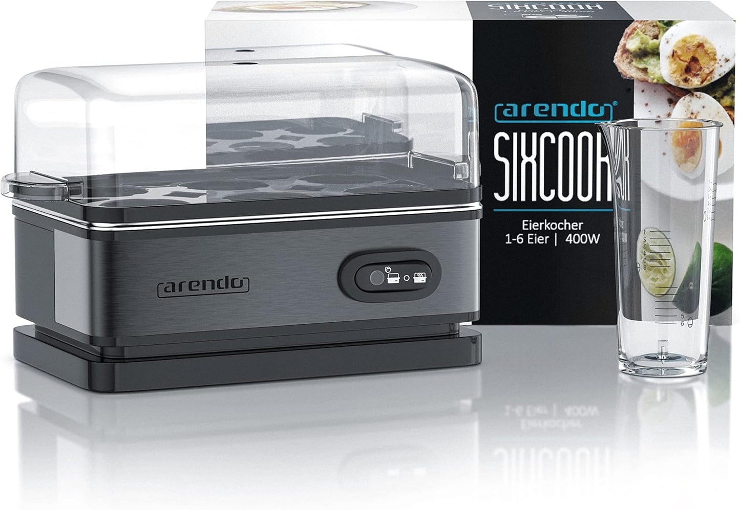 Eierkocher Sixcook mit Warmhaltefunktion, B: Cool Grey