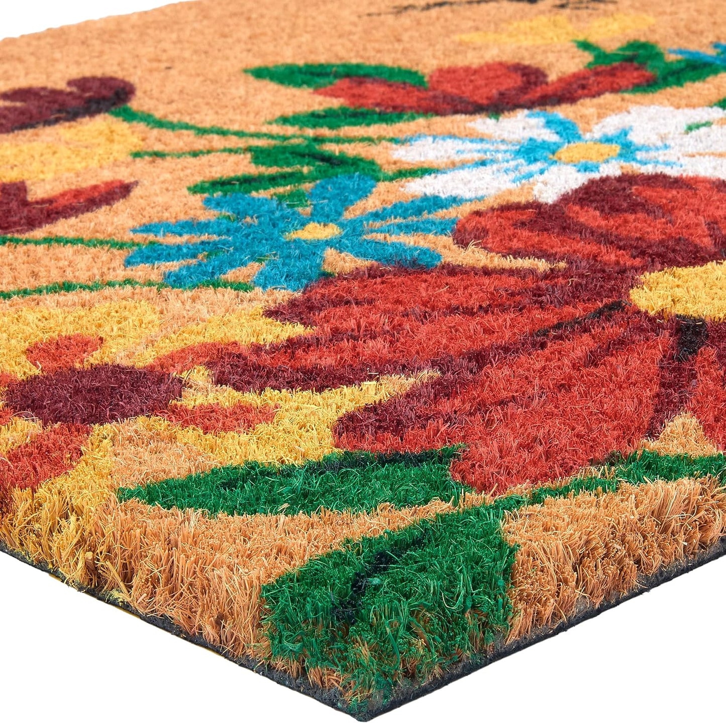 Antirutsch Fussmatte, Schmetterlinge und Blumen