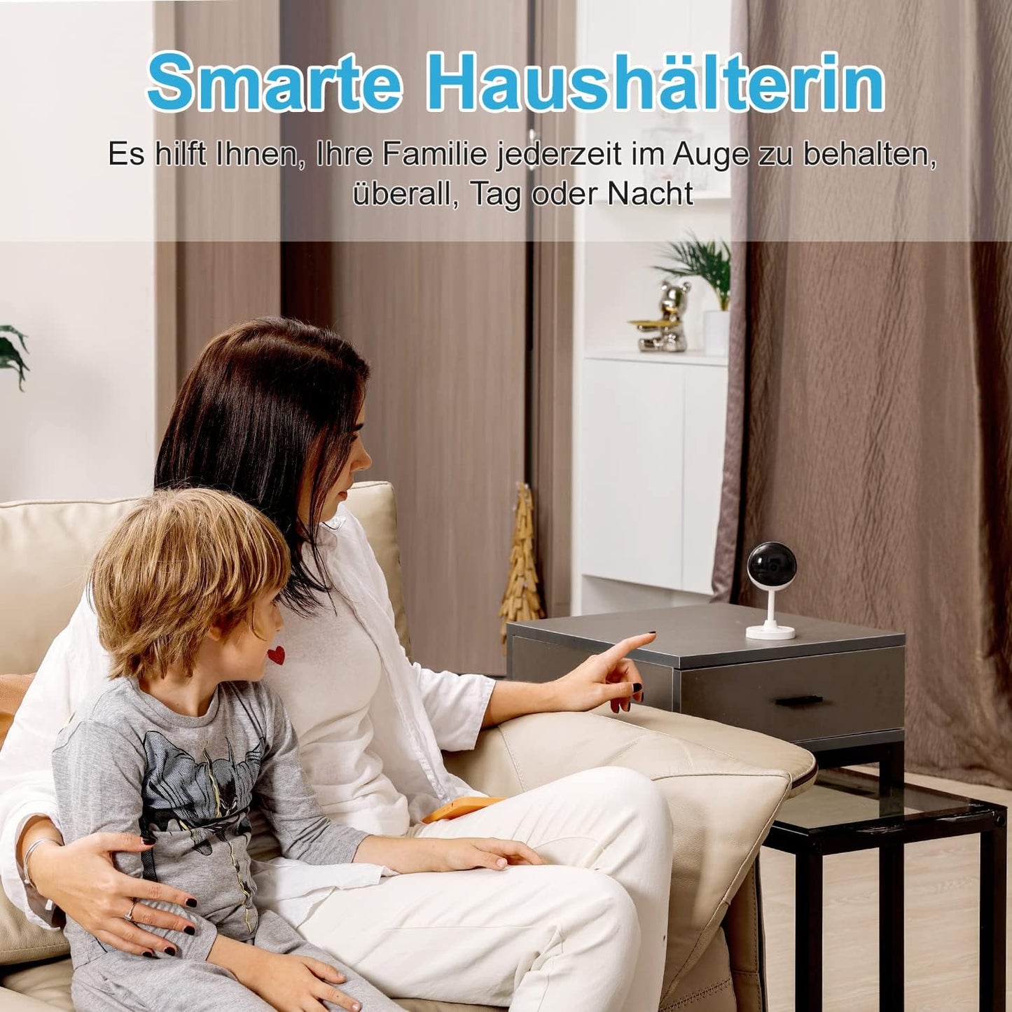 Überwachungskamera-Set mit Bewegungserkennung, 2 stück-2.4GHz Weiss