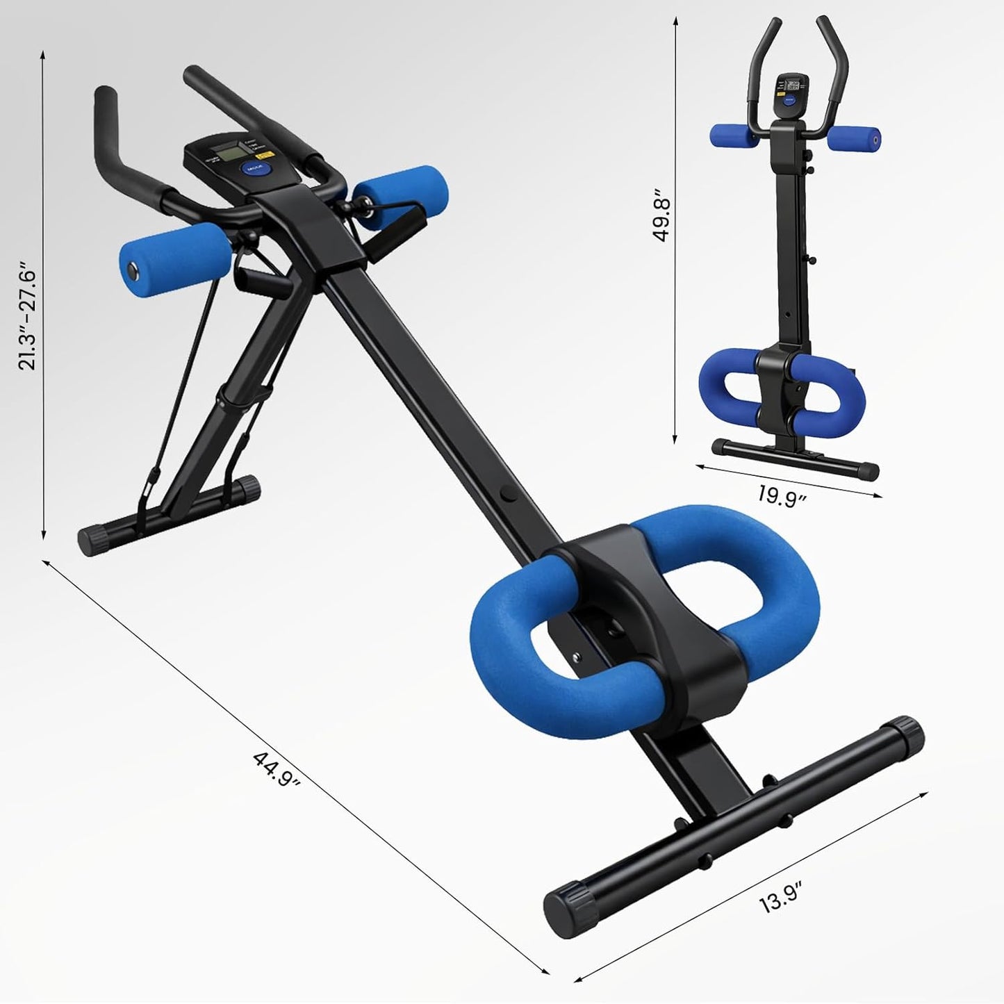 Bauchtrainer faltbar, Schwarz