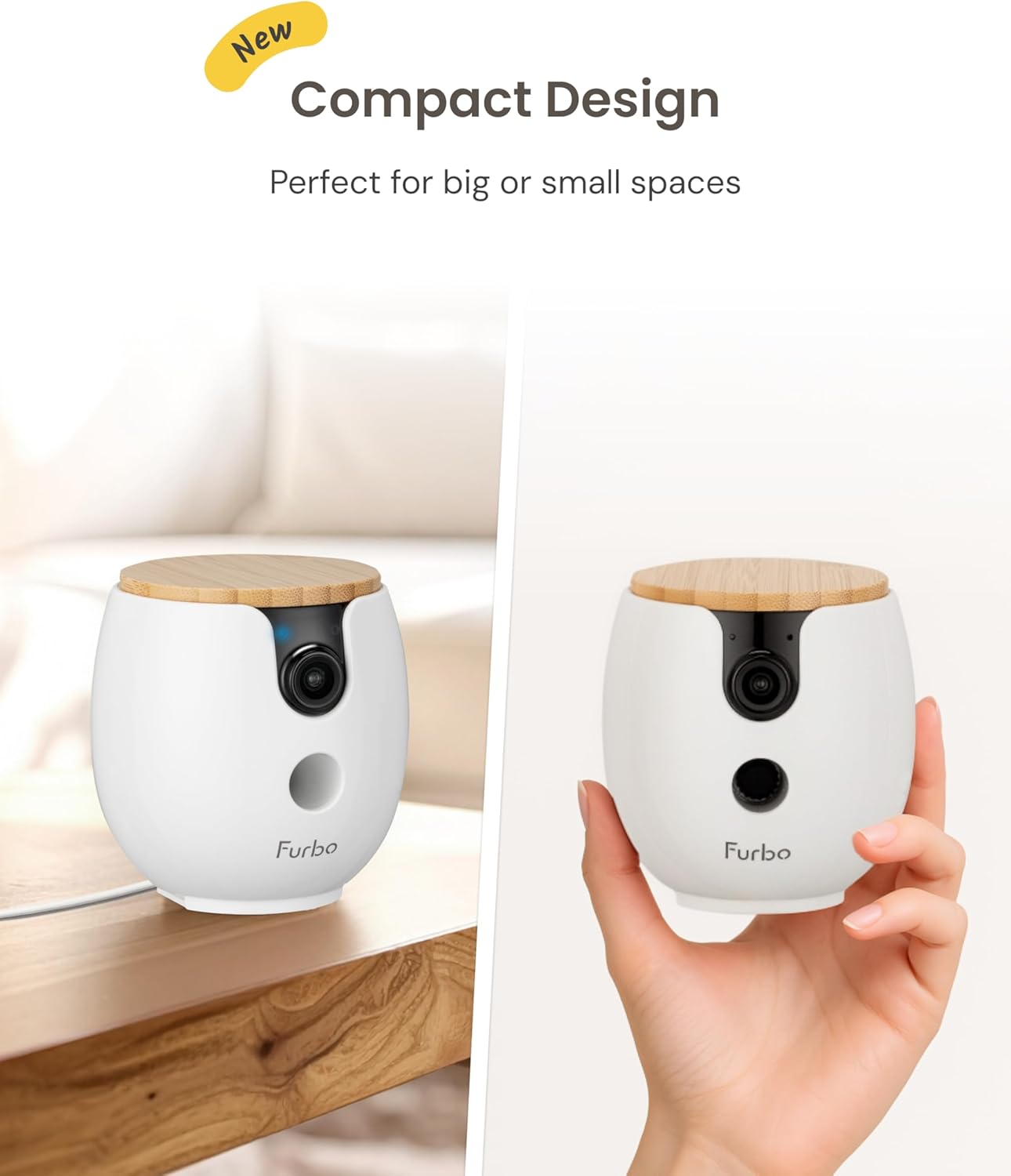 Mini 360 Pet Kamera mit Leckerliausgabe & App-Steuerung, Mini 360 Kamera - Abo optional