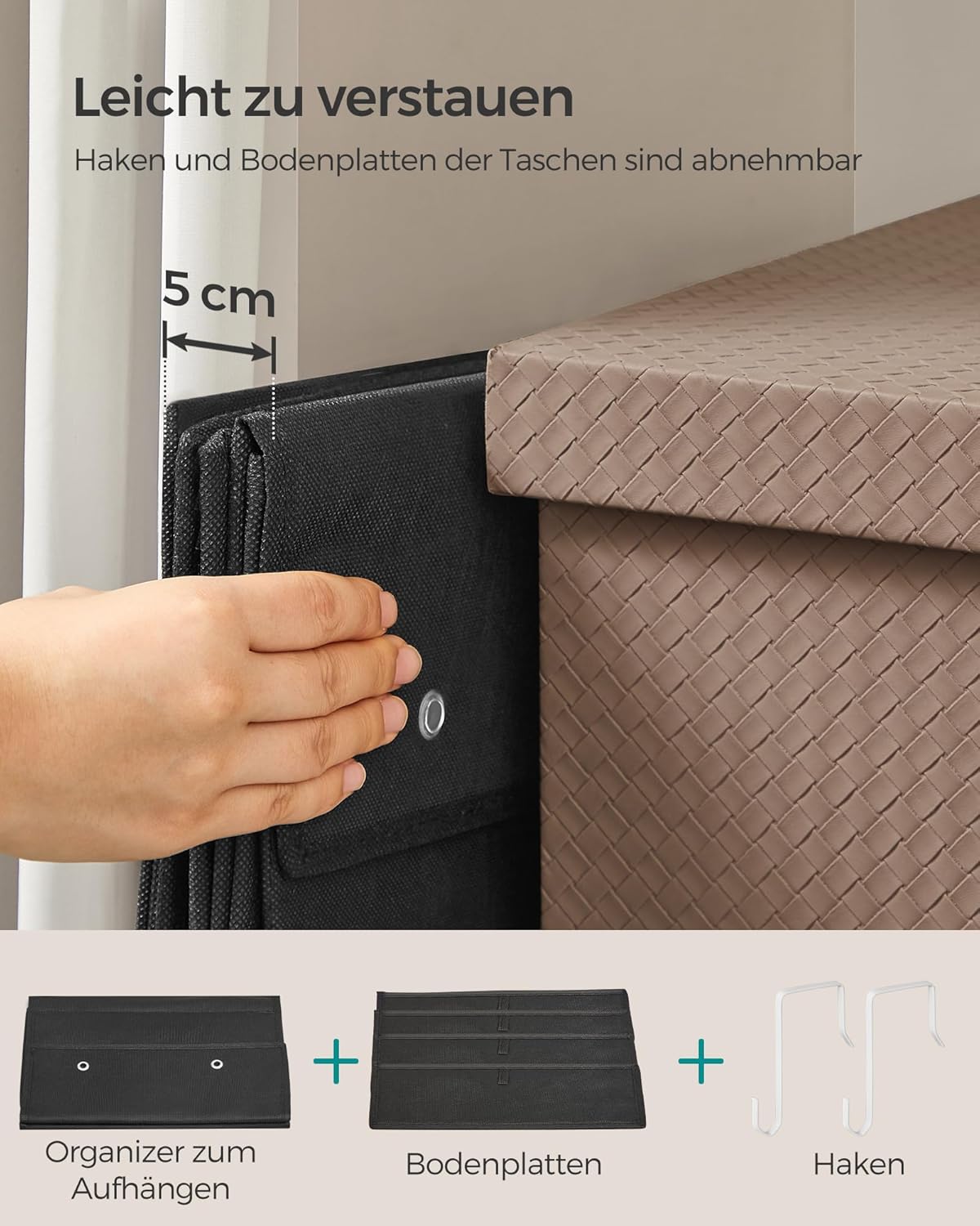 2-teiliges Hängeorganizer-Set, 2 Tintenschwarz