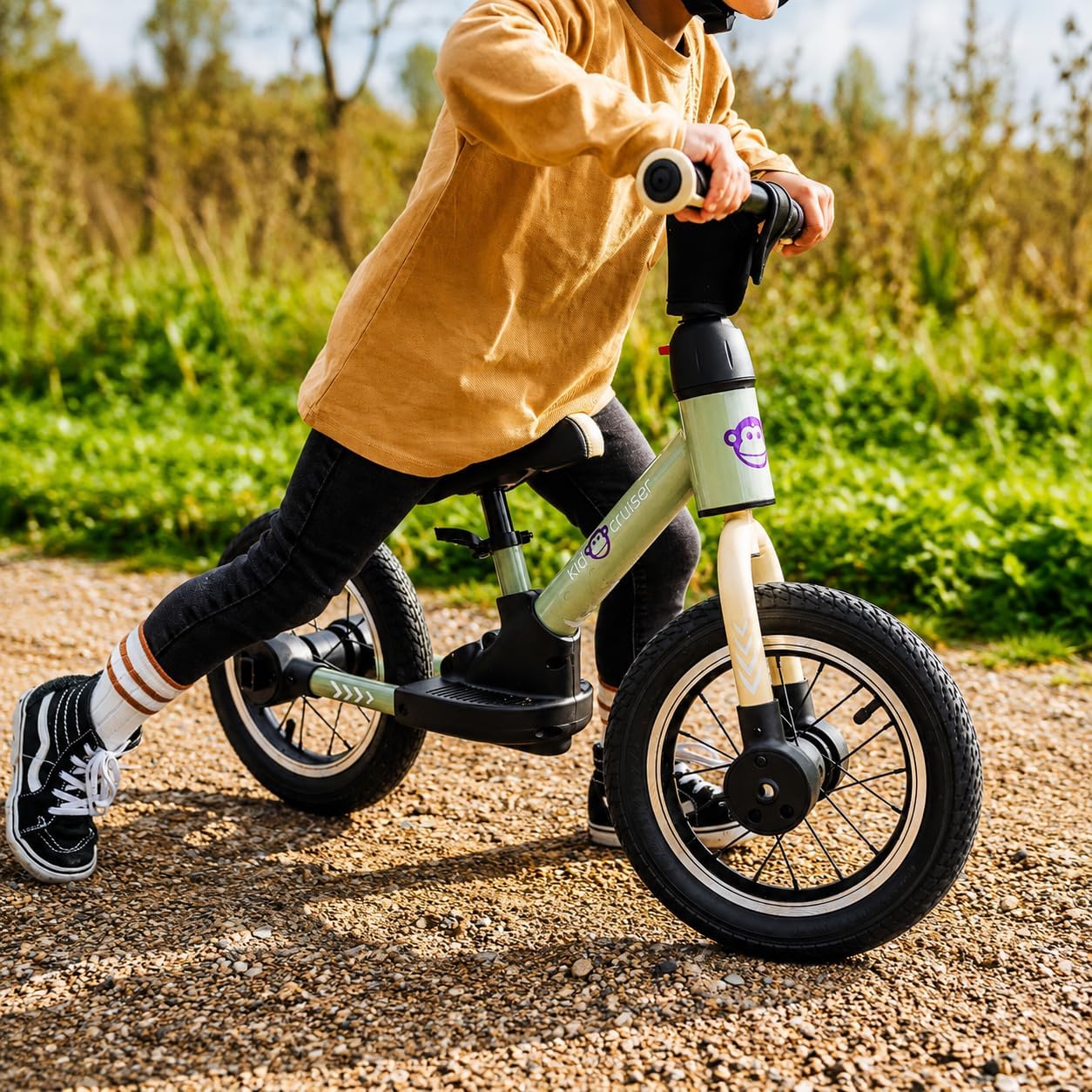 3in1 Laufrad mit LED-Stützrädern und Pedalen, Sanftes Grün