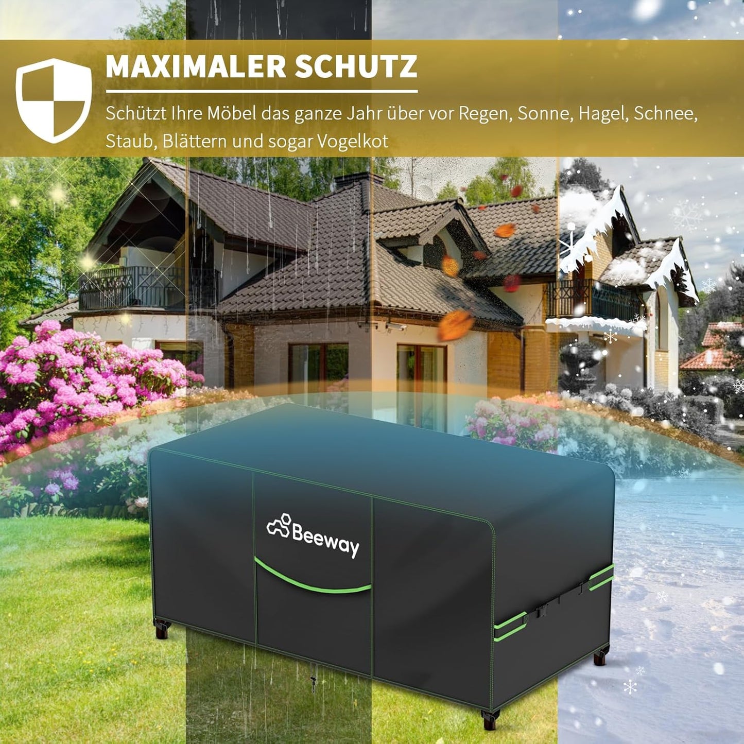 Gartenmöbel Schutzhülle V2.0, Schwarz 183x150x92cm v2.0