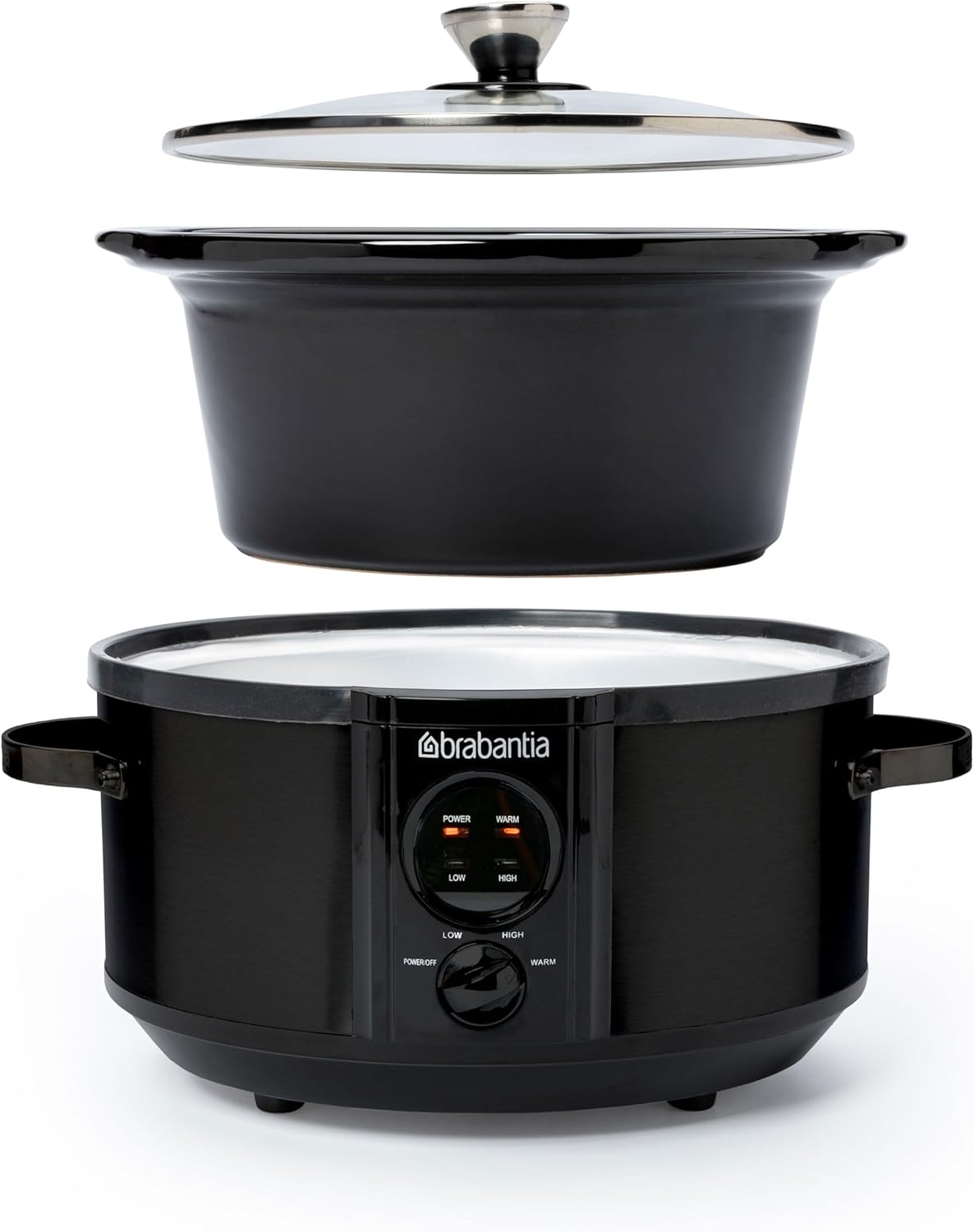 Slow Cooker mit Keramikschale, 0.3 Liter Schwarz