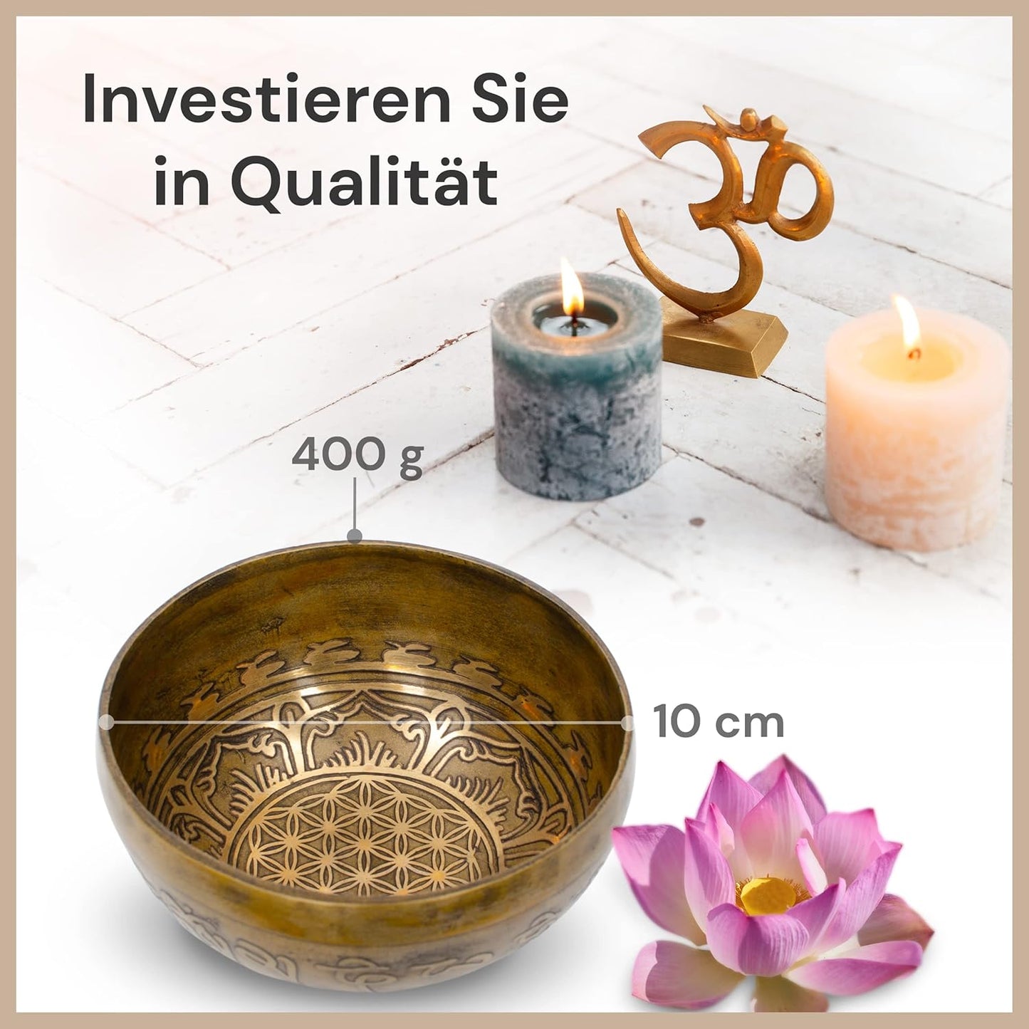 Klangschale für Meditation und Entspannung, 10 cm Antique