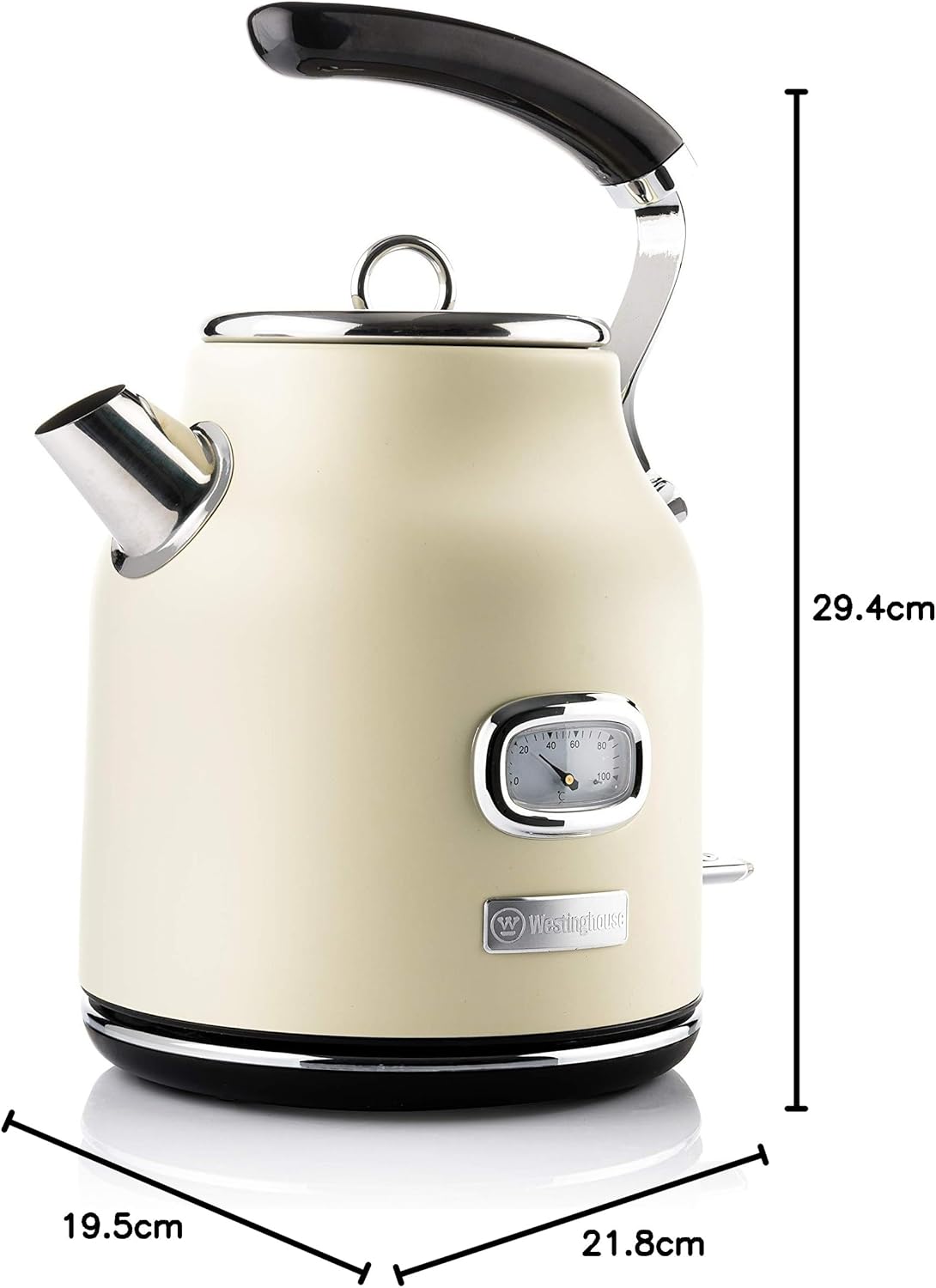 Retro Wasserkocher mit Kalkfilter, 1,7 Liter, Weiss