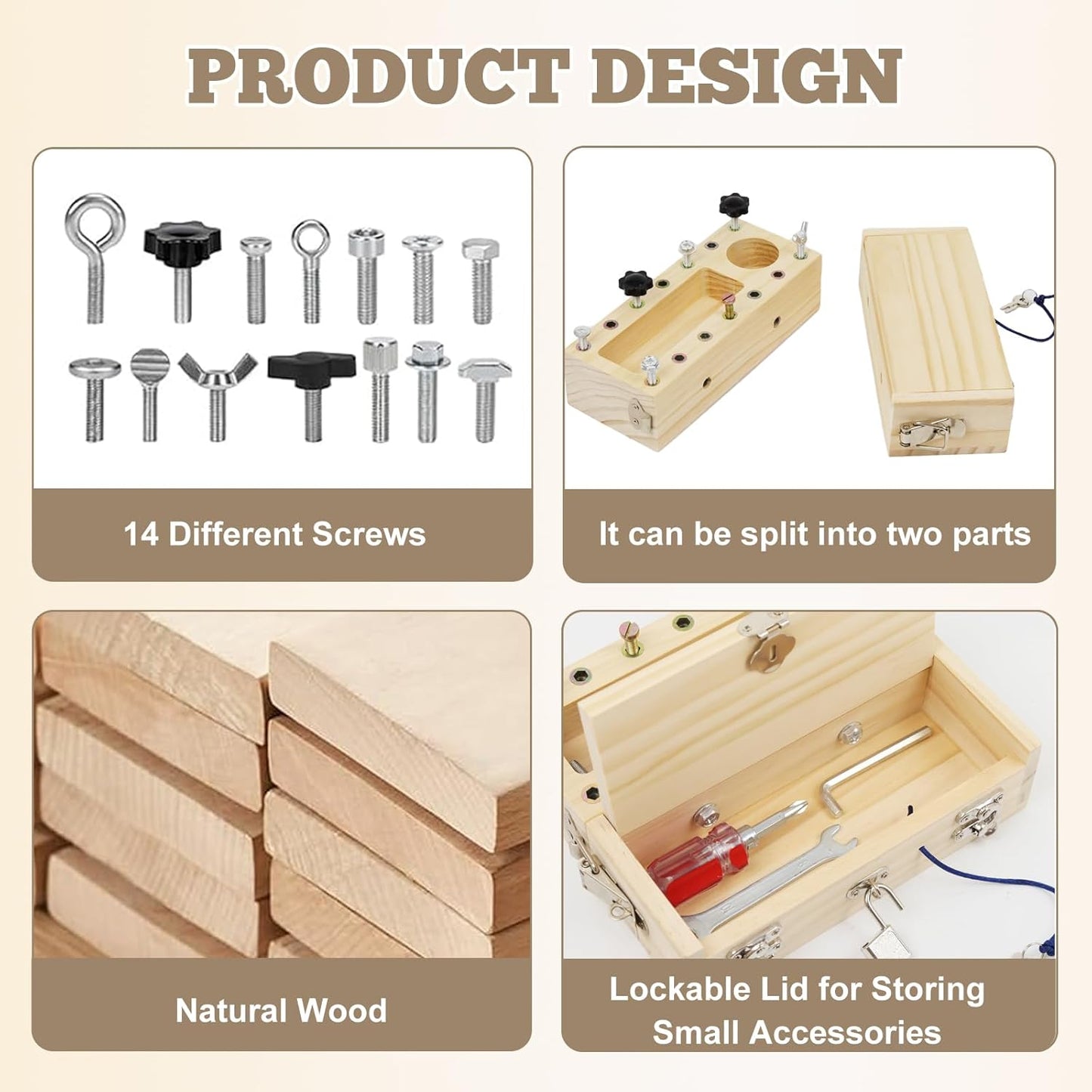 Busy Board mit Schloss, Montessori A