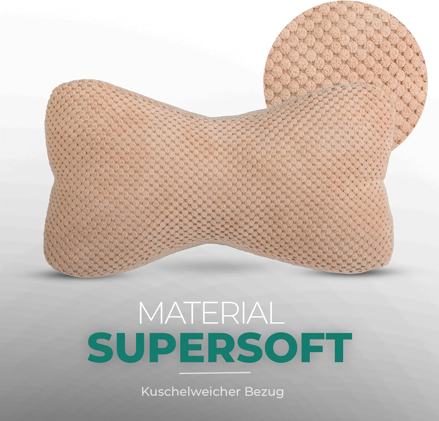 Ergonomisches Lesekissen für Nacken- und Lendenstütze, Hellbraun
