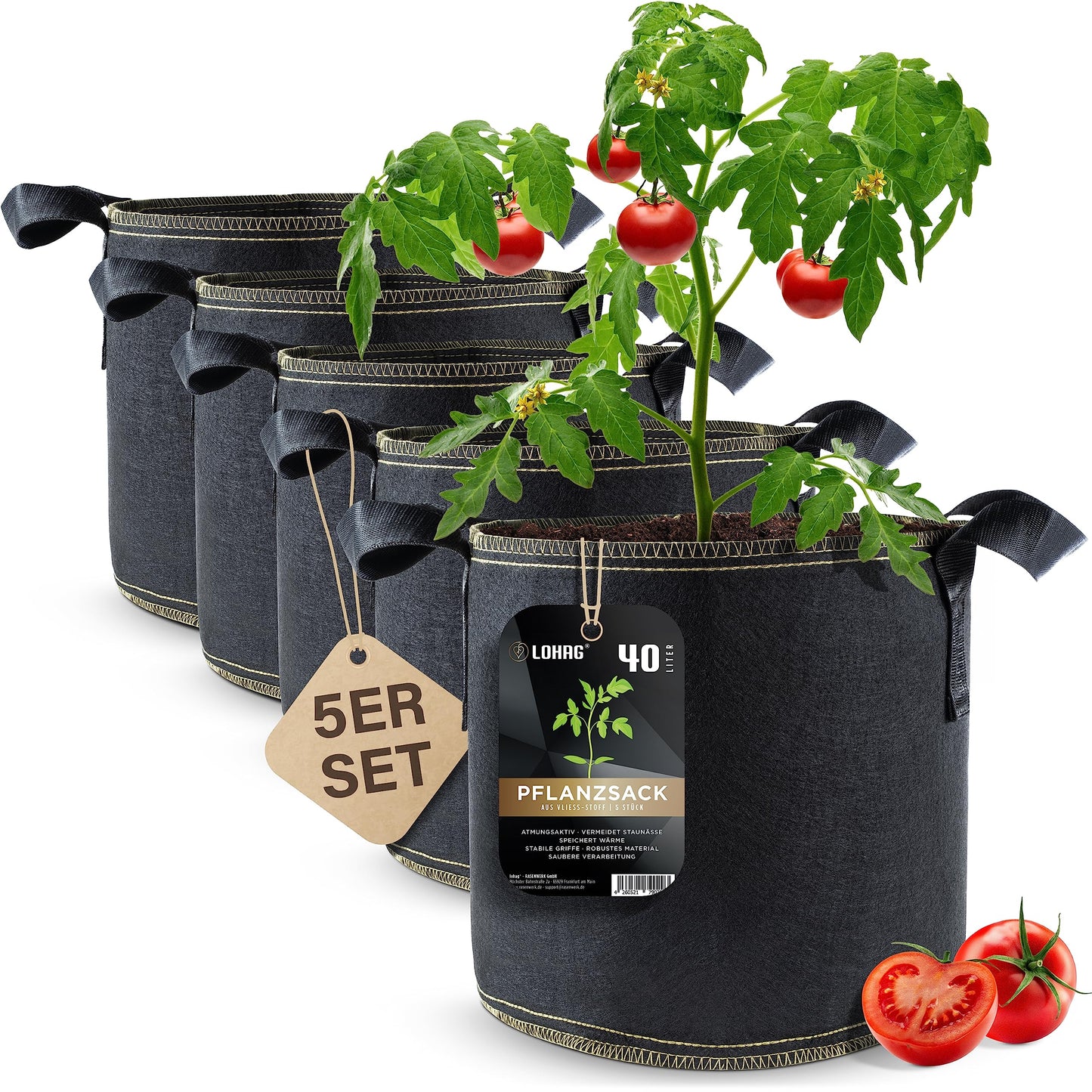 Pflanzsack 5er Set, 10 Gallonen 5er Pack