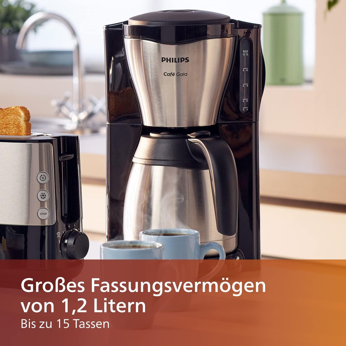 Café Gaia Filterkaffeemaschine, Thermoskanne