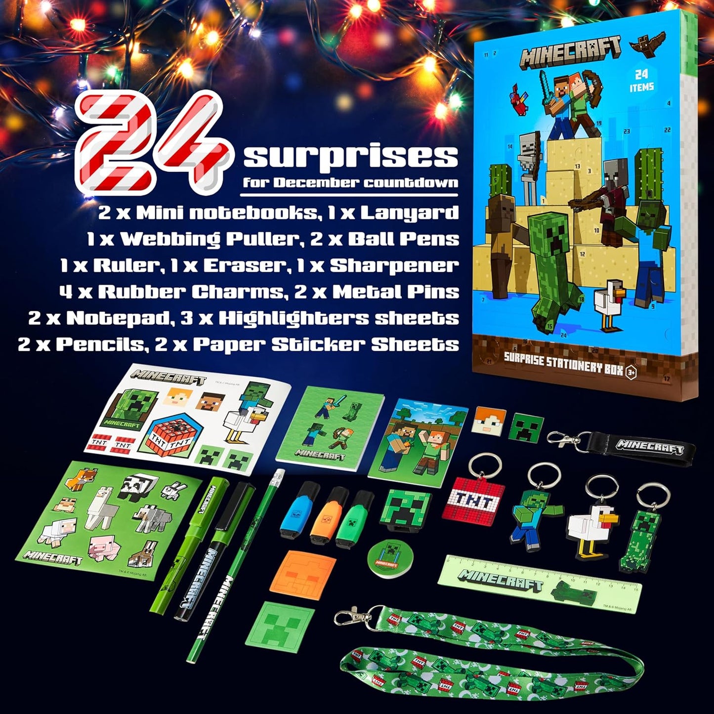 Minecraft Adventskalender, Blau/Grün