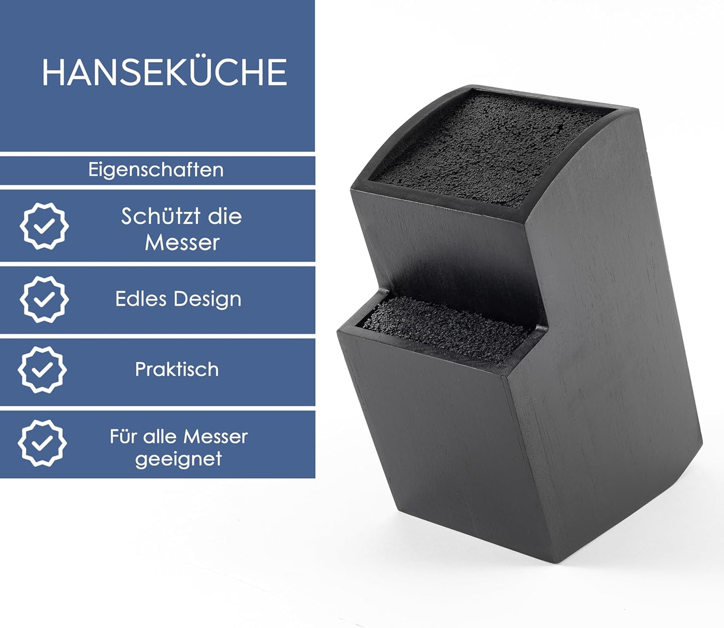 Quadratischer Messerblock, Kunststoff Quadratisch Schräg