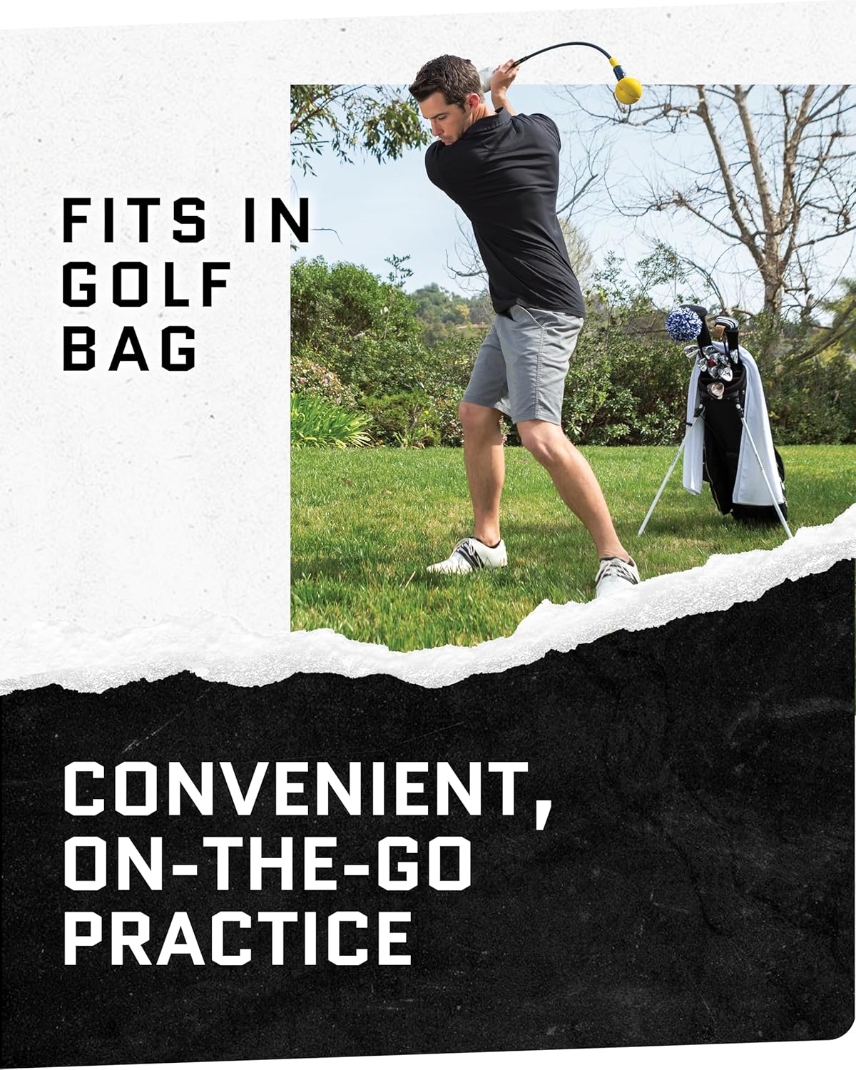 Golf-Schwungtrainer Gold Flex, 121,9 cm schwarz-gelb