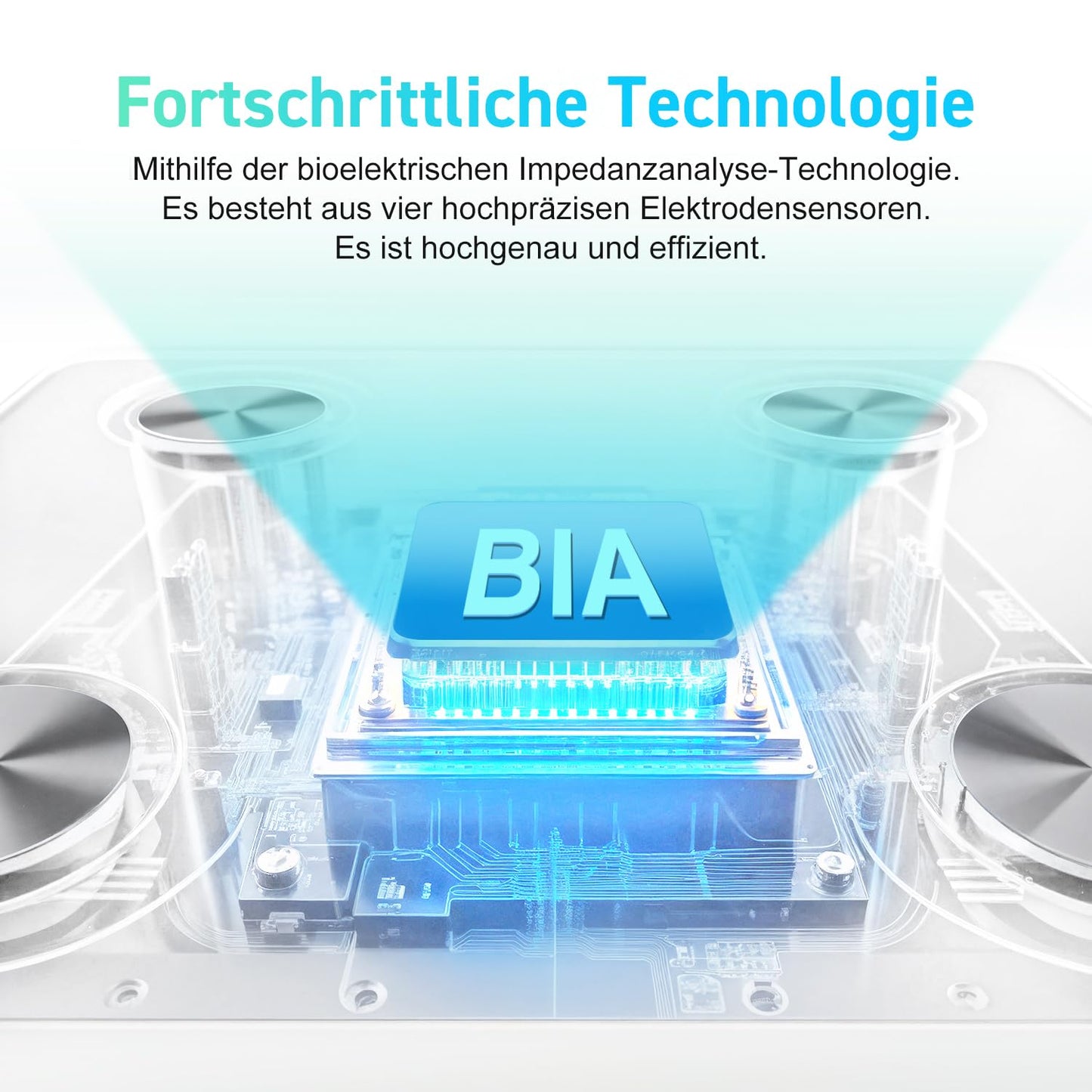 Digitale Personenwaage mit Bluetooth-Funktion, Weiss (30x30)