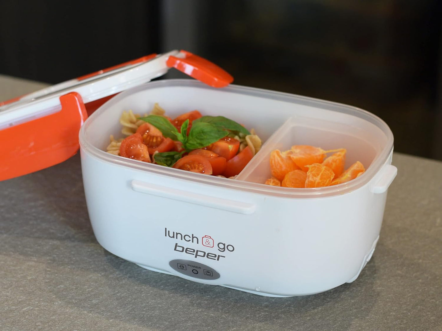 Elektrische Lunchbox mit herausnehmbaren Behältern, Rot