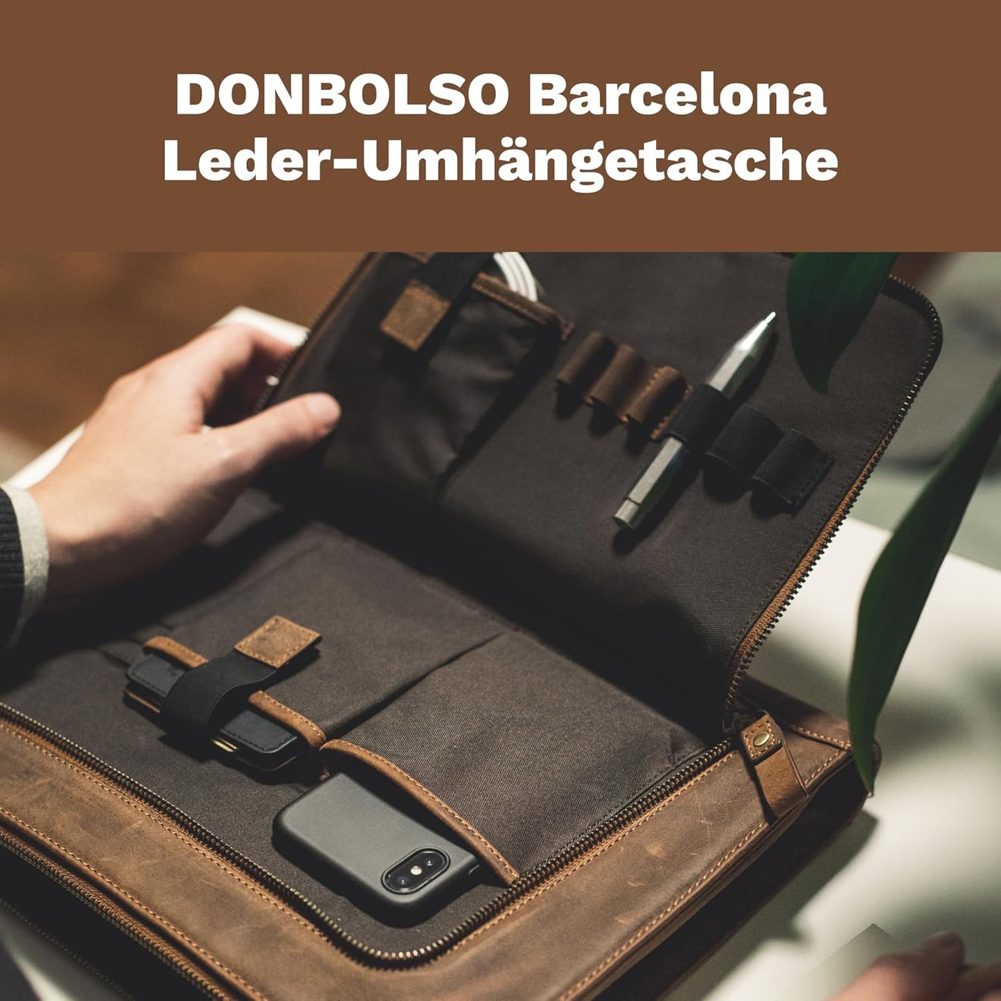 Business Messenger Laptoptasche, Vintage Schwarz