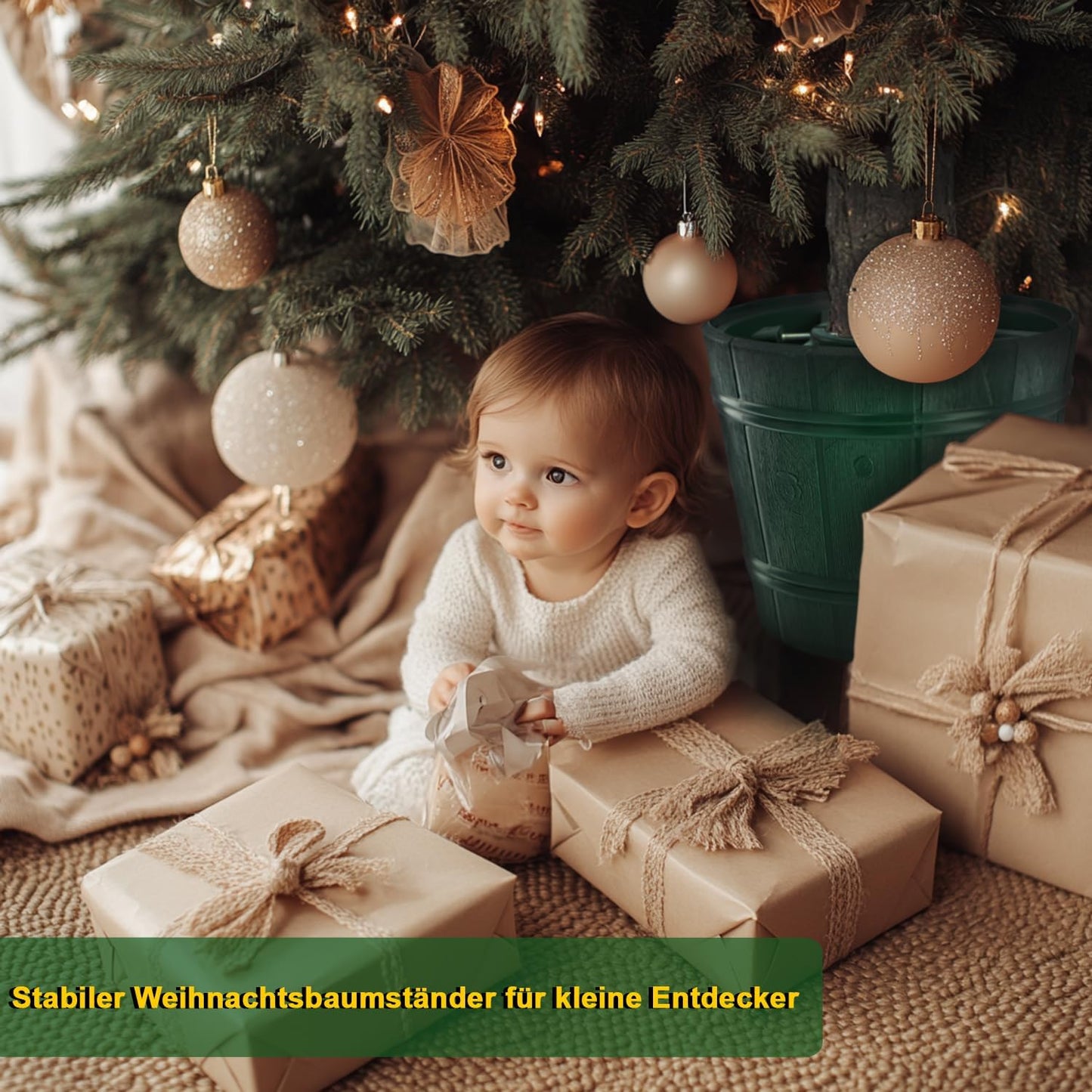 Weihnachtsbaumständer für Bäume bis 2,8 m, Grün Ø 25-34 cm