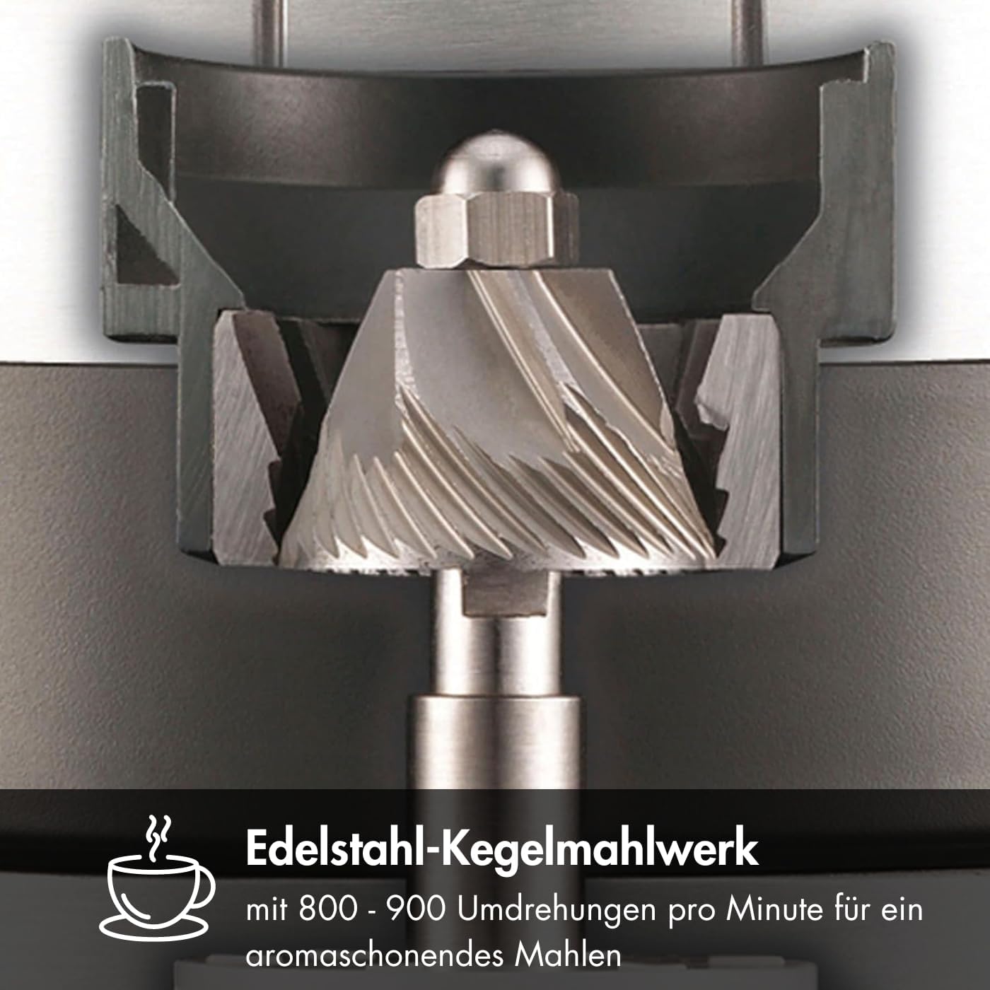 Elektrische Kaffeemühle CM 802 mit Edelstahl-Kegelmahlwerk