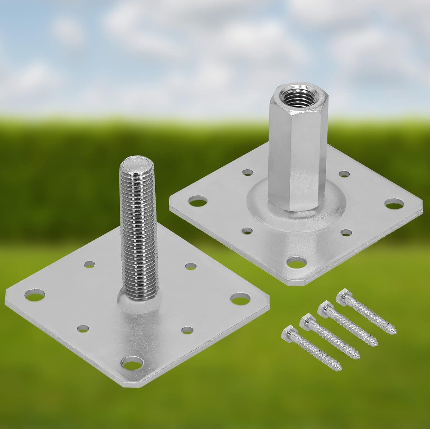 Pfostenträger-Set Höhenverstellbar, 4 Stück 110 x 110 mm