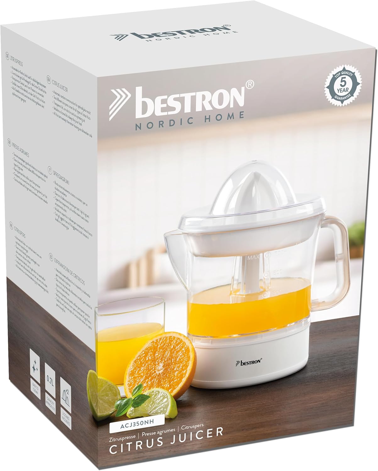 Elektrische Zitruspresse 700 ml, Weiss