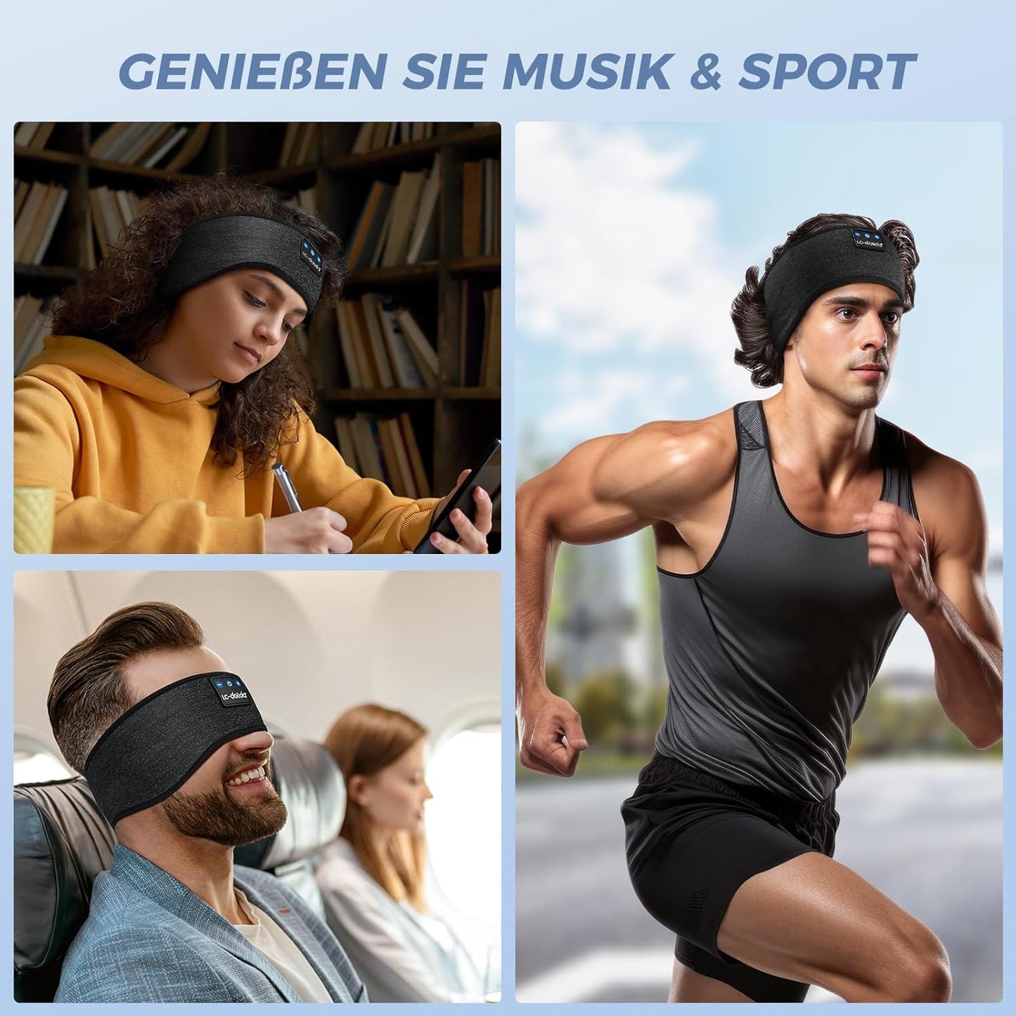 Kopfhörer-Stirnband, L Schwarz