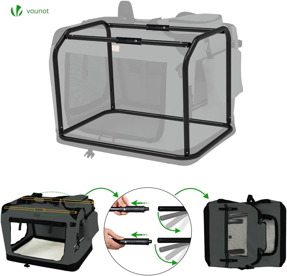 Faltbare Transportbox mit Griffen & Taschen, L 50 x B 35 x H 36 cm Grau