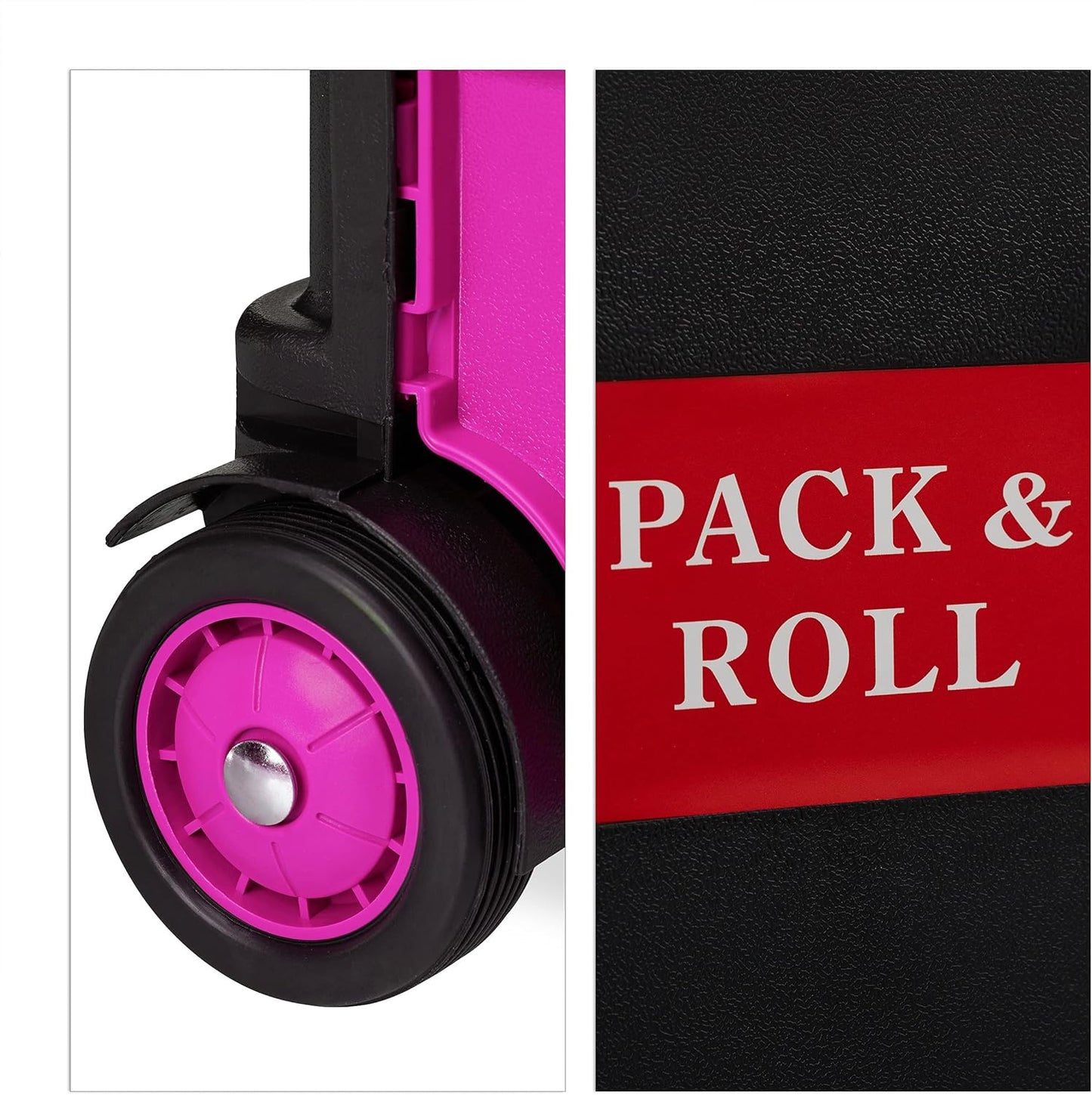 Klappbarer Einkaufstrolley mit Teleskop-Griff, Pink