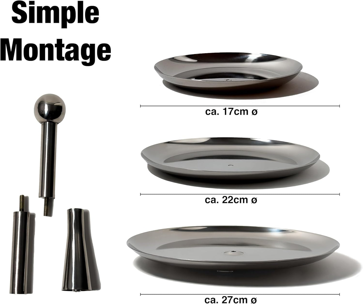 3-stufige Etagere für Desserts & Obst