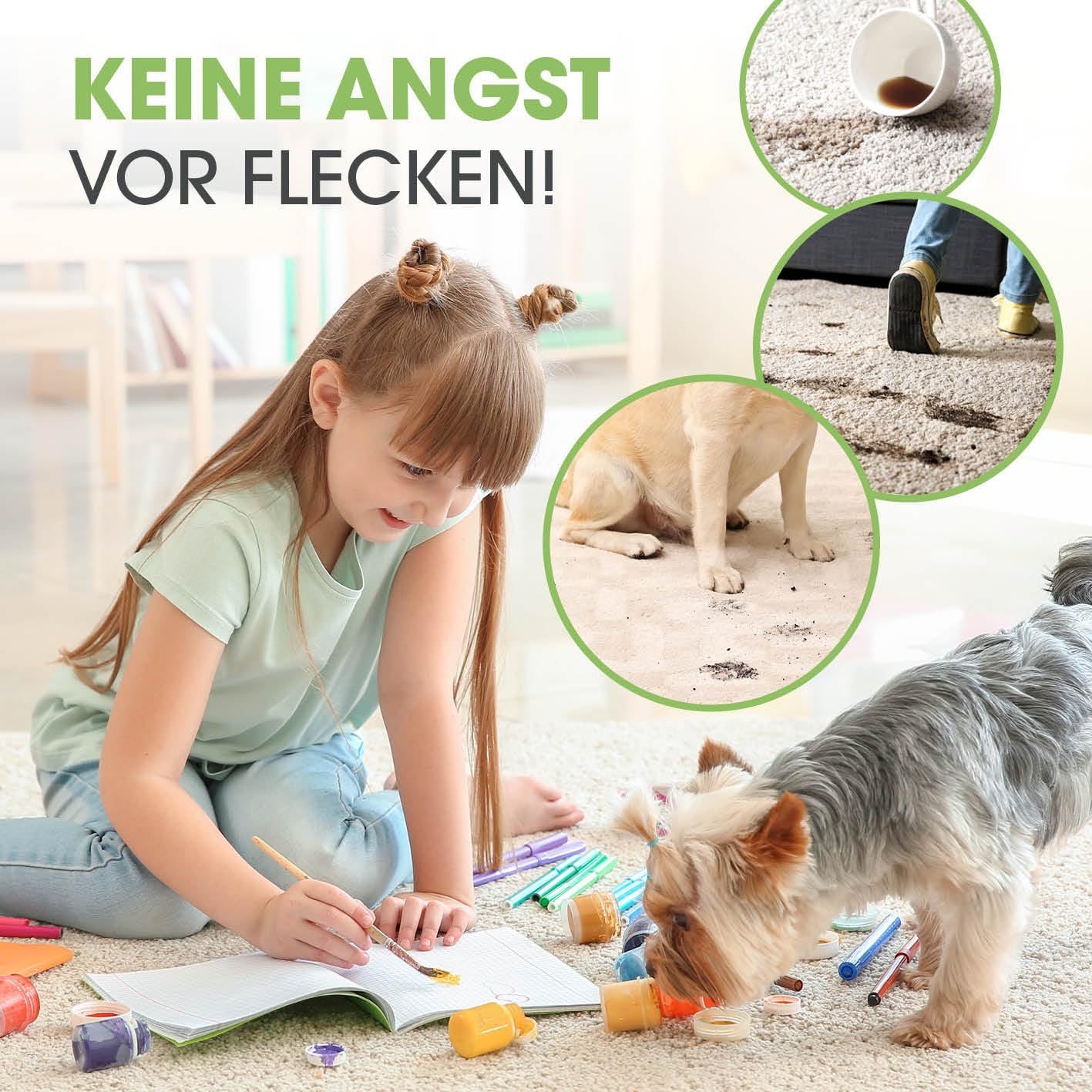 Teppich- & Hartbodenreiniger Pro, FloorClean + Polsterdüse & Shampoo