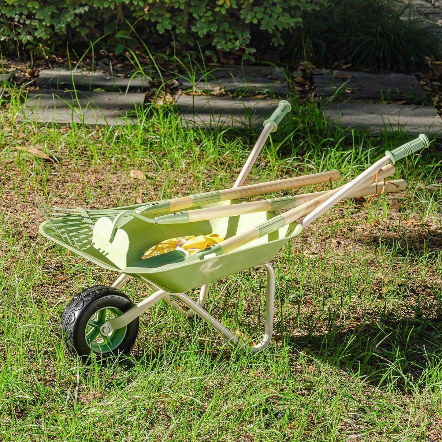 6-teiliges Kinder-Gartenset mit Schubkarre