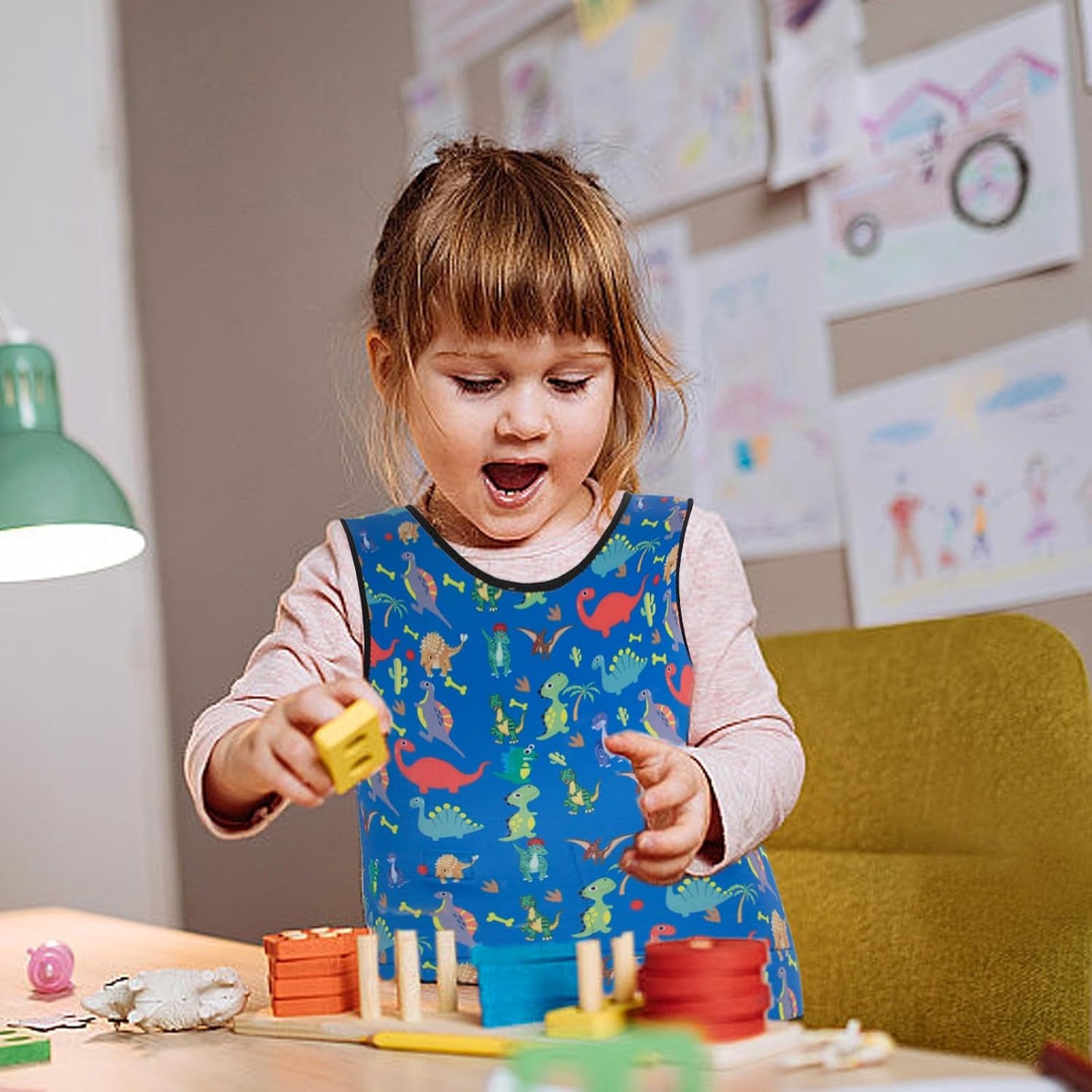 Gewichtsweste für Kinder bei ADHS und Autismus, Farbiger Dinosaurierstil ohne Gewicht S