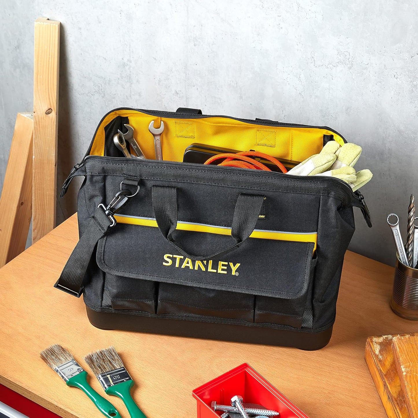 Werkzeugtasche mit robustem Kunststoffboden, 1 Gelb,schwarz