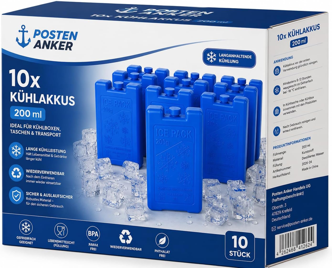 10er-Set Kühlakkus