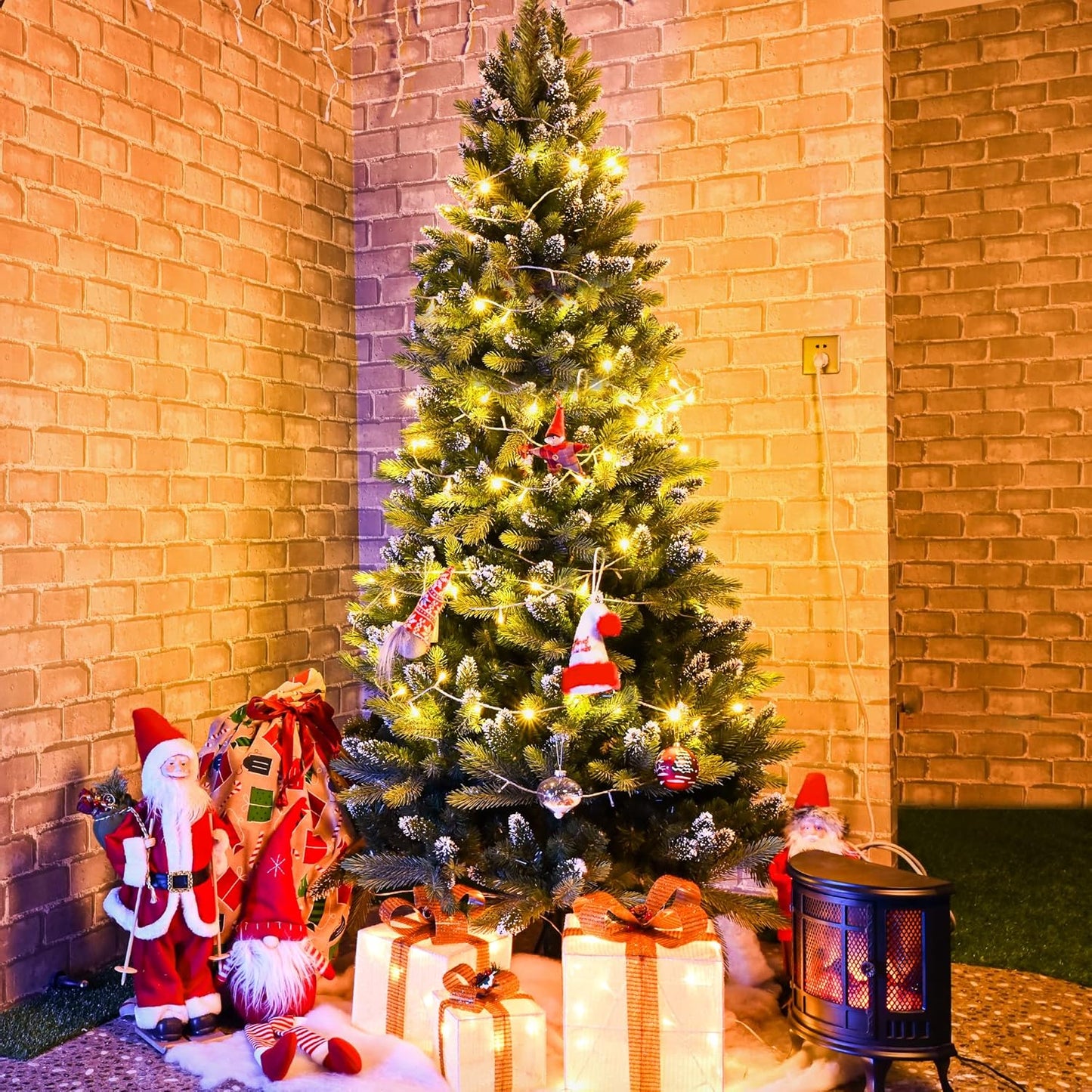 Künstlicher Weihnachtsbaum mit Schnee-Effekt (150 cm), 150 cm Schnee-effekt
