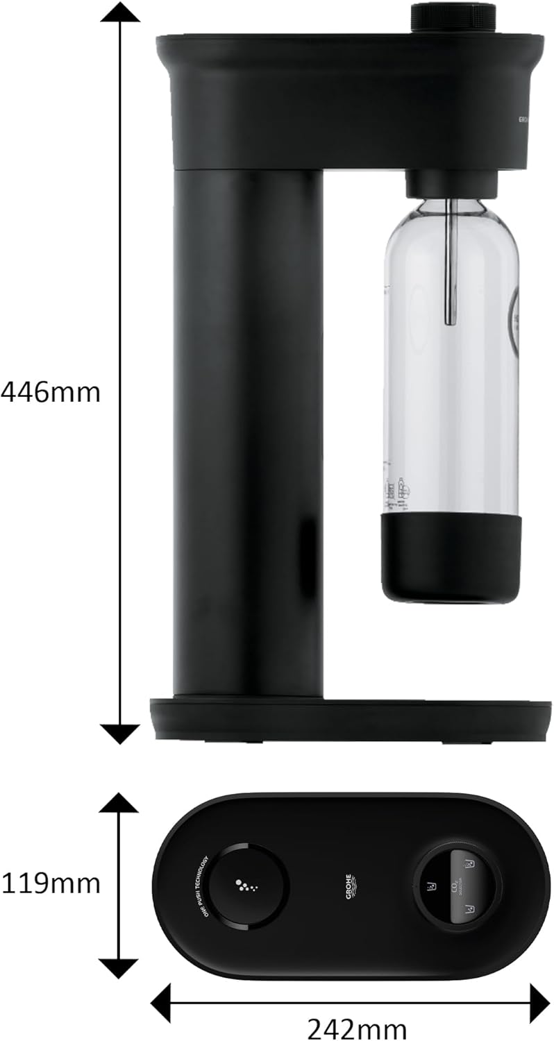 Blue FIZZ Wassersprudler mit 3 CO2-Stufen (inkl. 0,85l Flasche), ohne CO2 Display