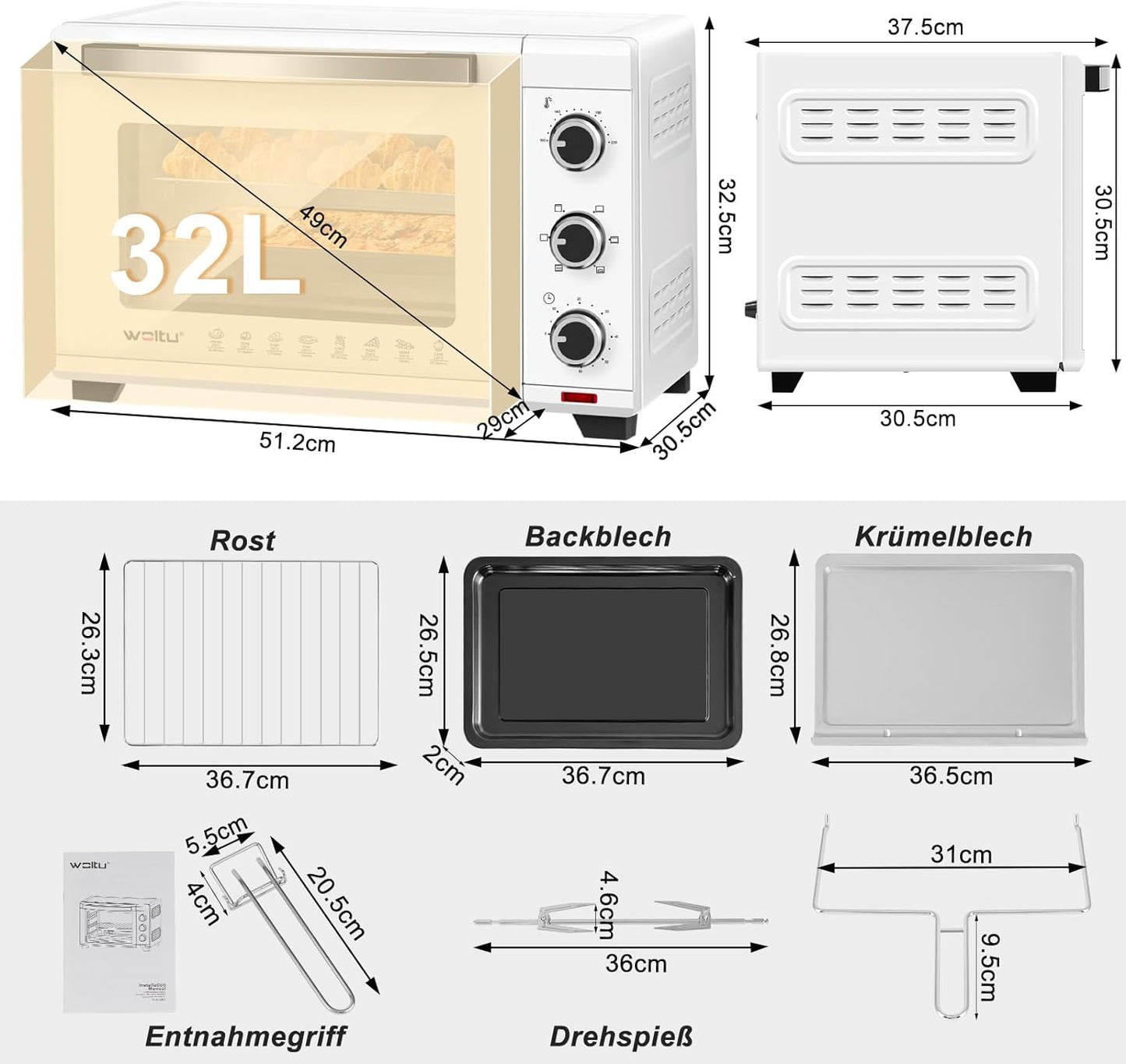 Minibackofen, Weiss