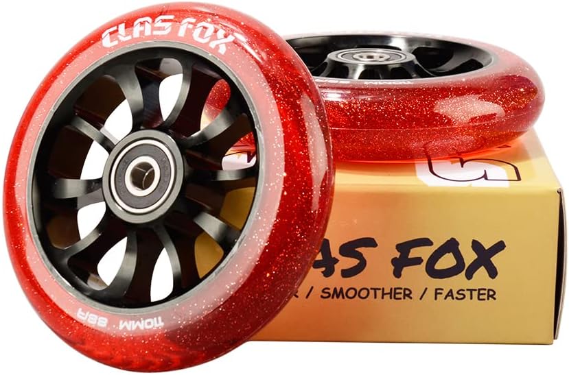LY-WH-AL100009-6 Pro Stunt Scooter Rollen, Transparent Rot