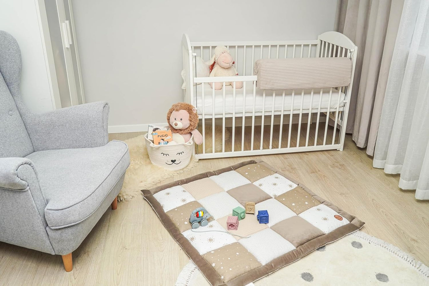 Bettkantenschutz für Kinderbetten, Beige B 90 cm