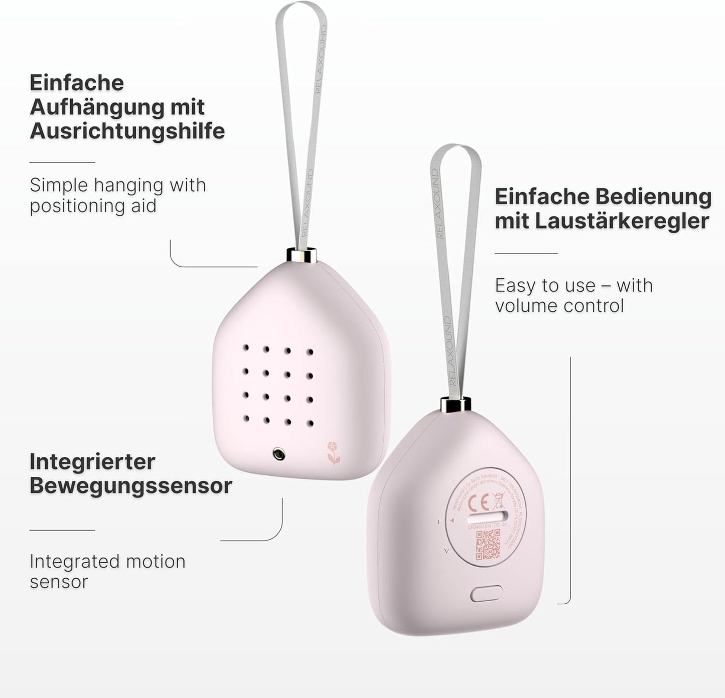 Dekorativer Klanghänger mit Bewegungsmelder, Pastell-rose