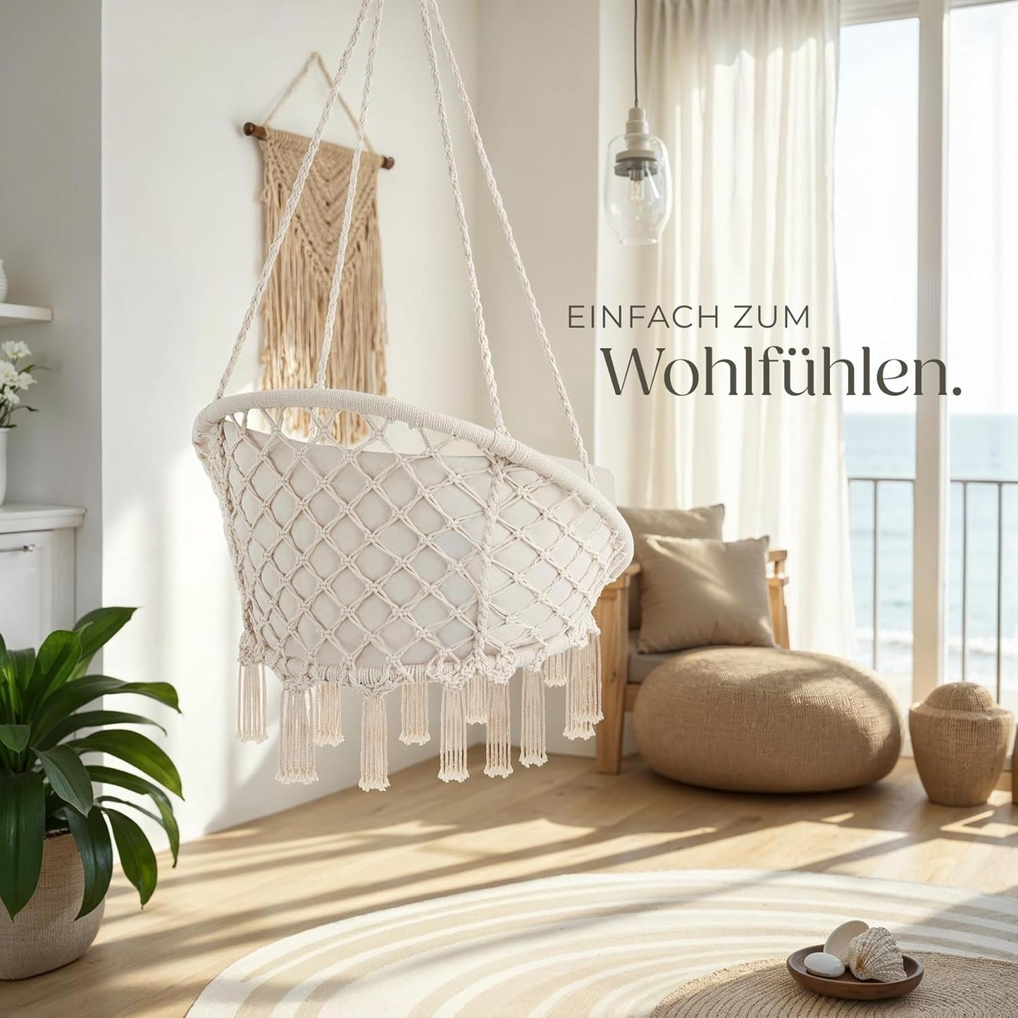 Hängesessel mit Gestell, Beige | Nr. 403205