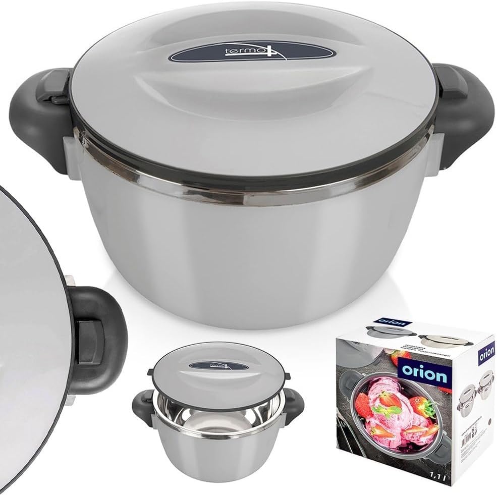 Thermobehälter mit Deckel, Grau 900 ml