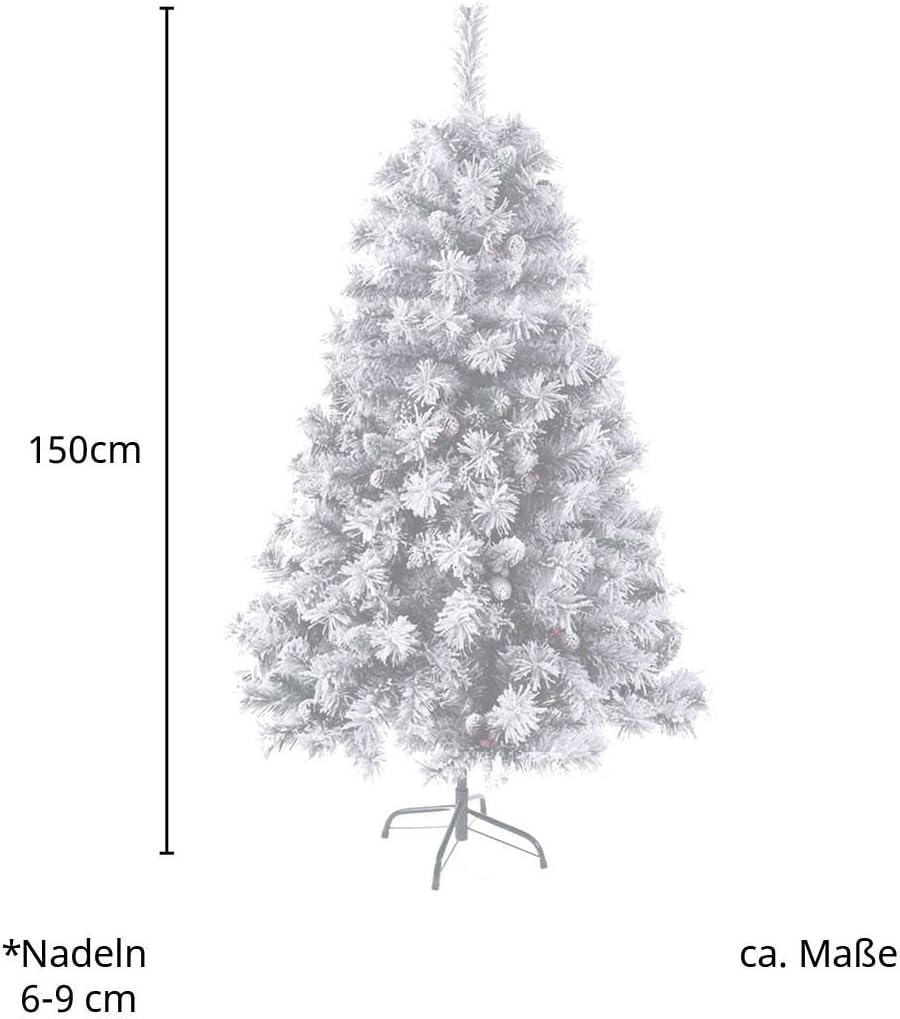 Künstlicher Weihnachtsbaum mit Klappsystem, Schnee-weiss, 150 cm