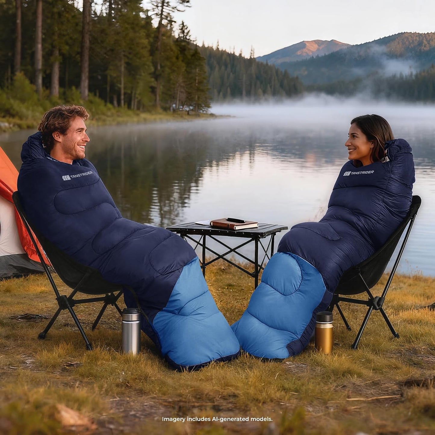 Deckenschlafsack 3 Jahreszeiten, 1.35kg-Marineblau
