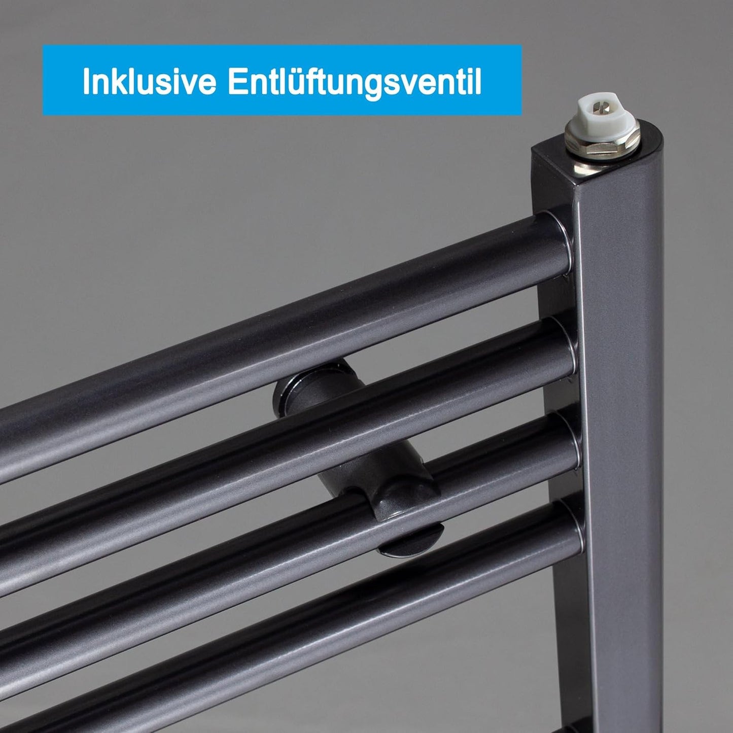 Handtuchwärmer mit Mittelanschluss 50 mm, 1424 x 600 mm Anthrazit