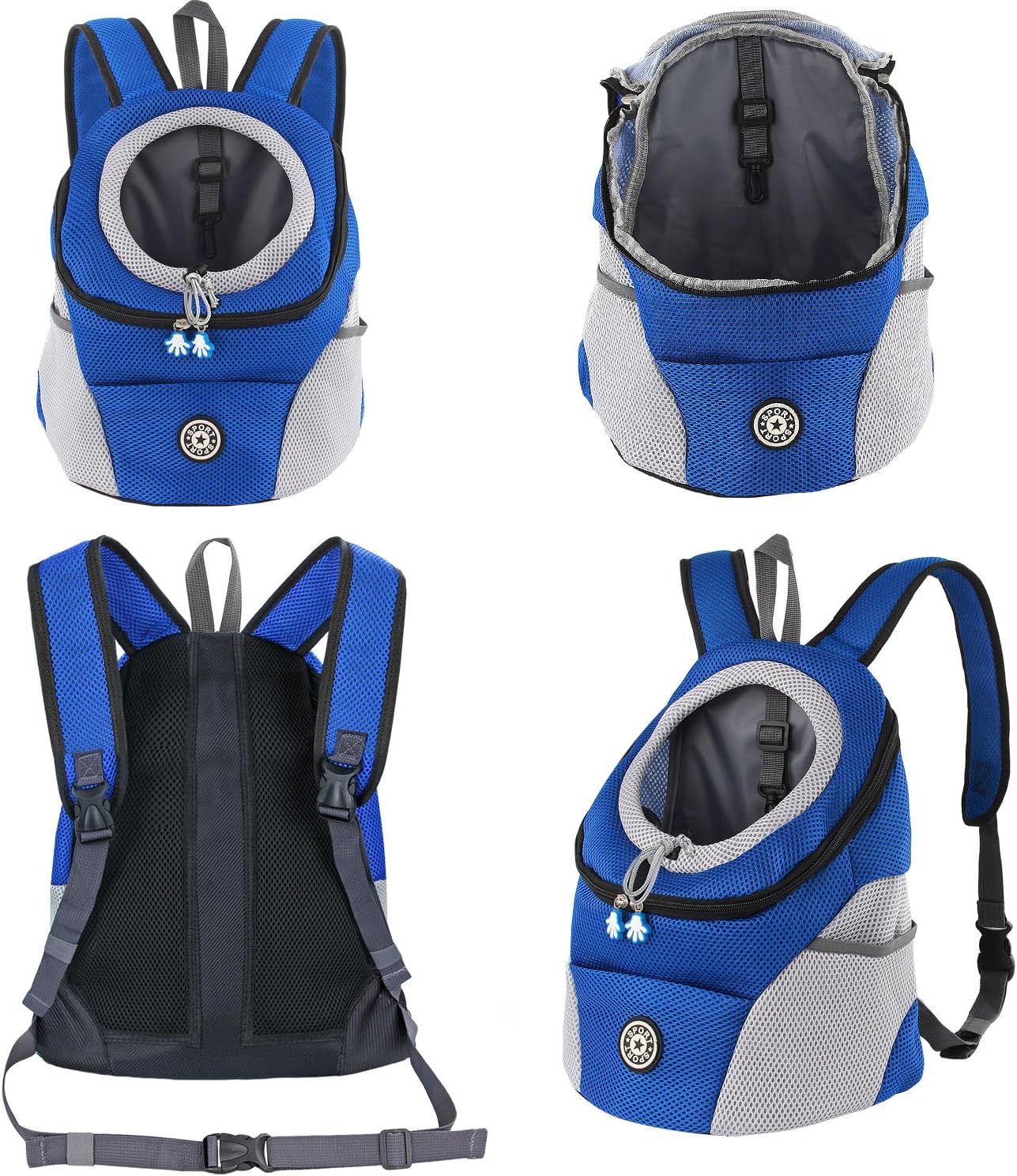 Hundetrage-Rucksack mit Head-Out-Design, S Blau