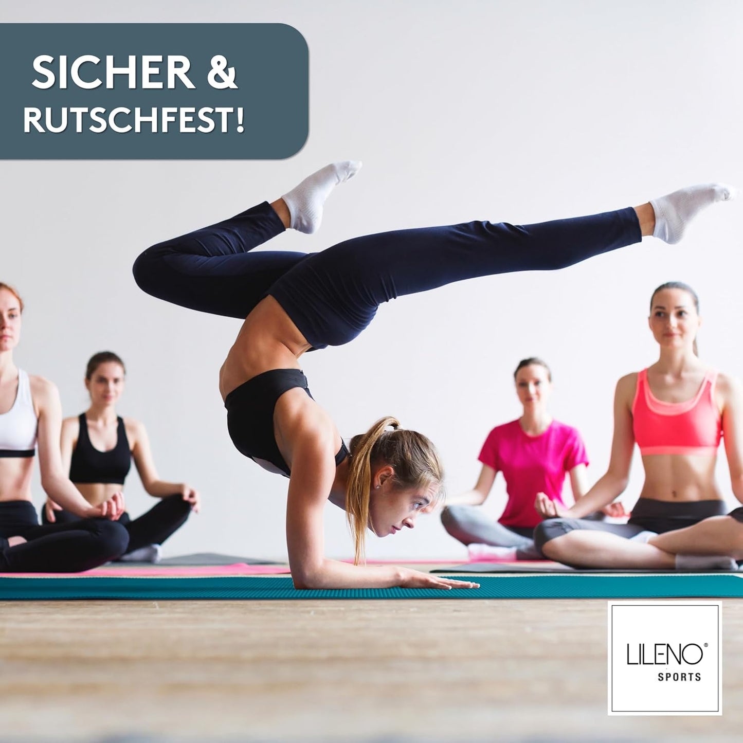 Yoga- und Fitnessmatte mit Tragegurt, 60 x 180 cm Caribbean Sea
