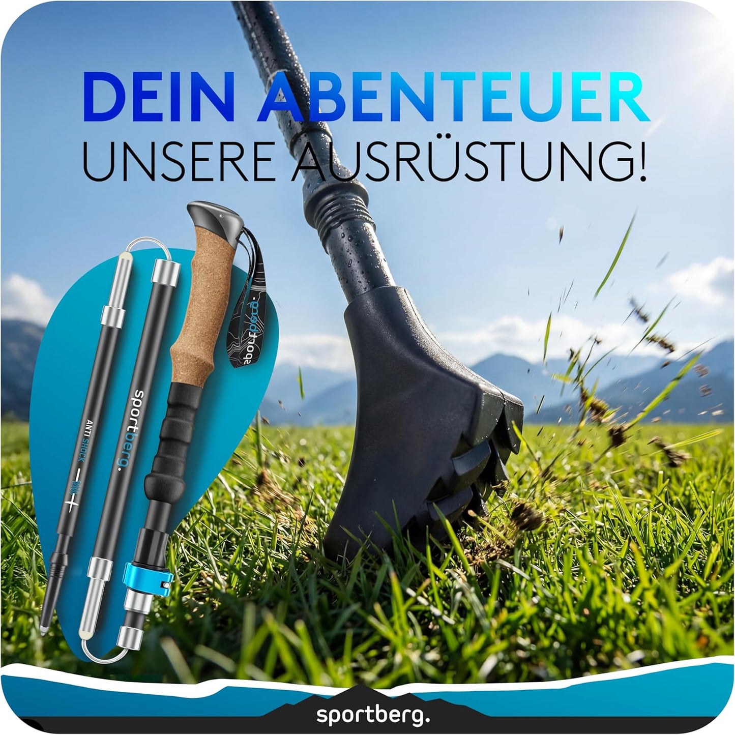 Teleskopierbare Trekkingstöcke, Aluminium