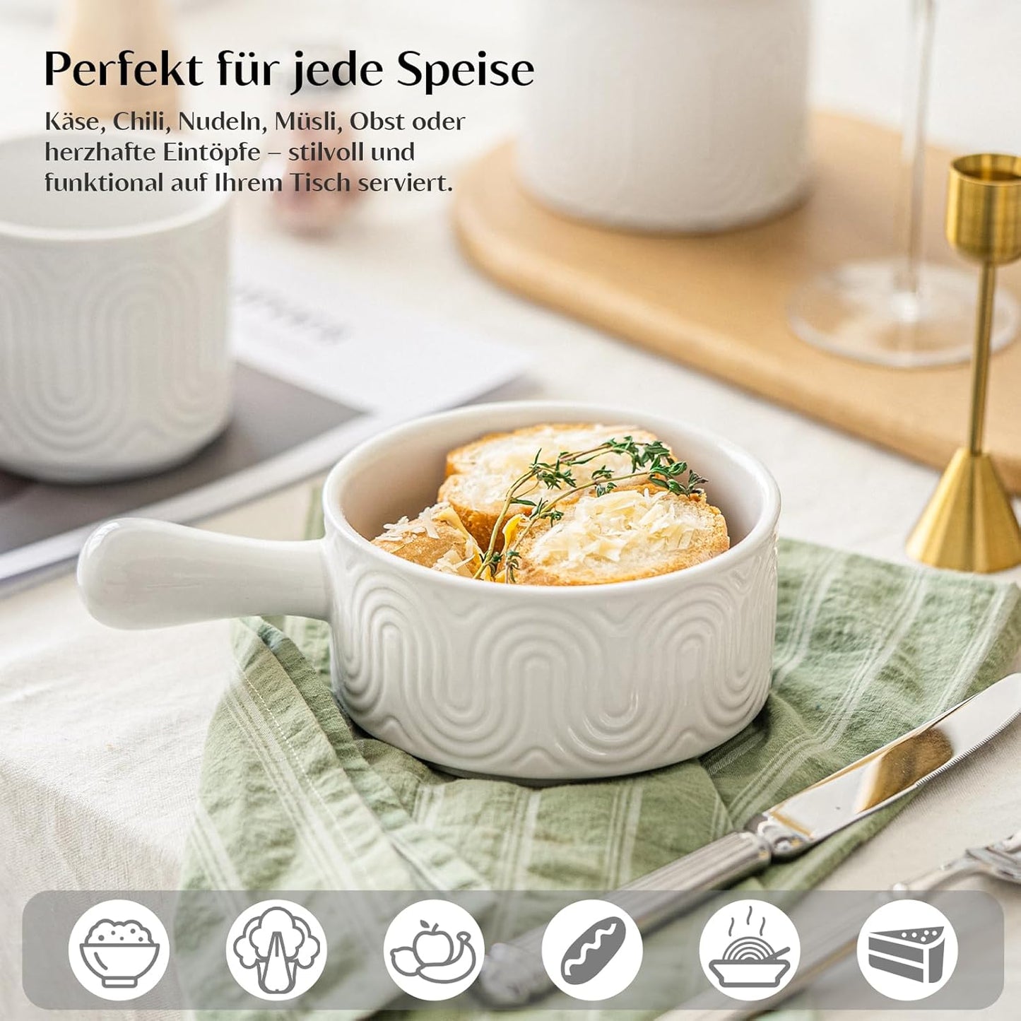 Suppenschüssel-Set mit Griff, 18oz