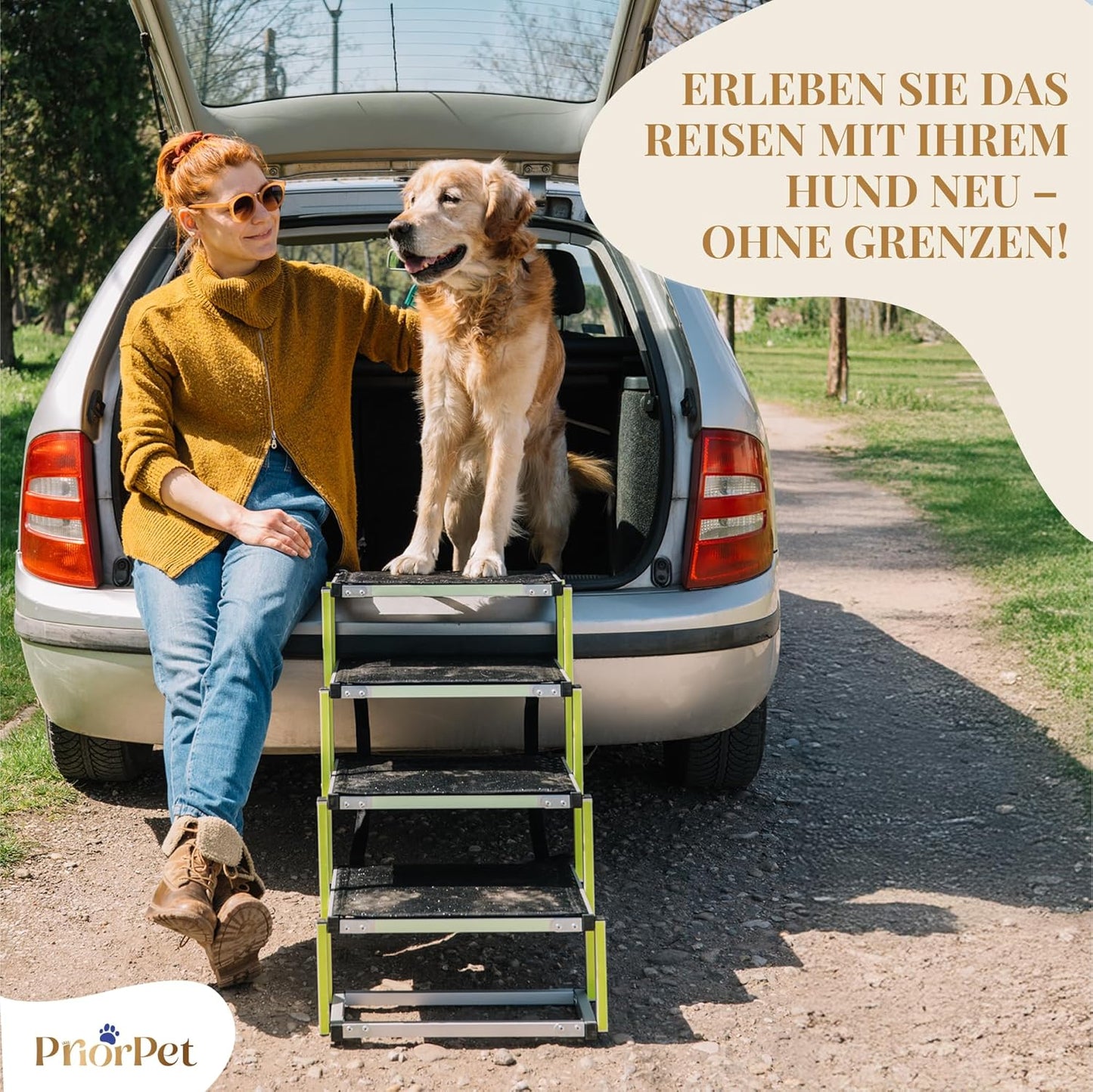 Faltbare Hundetreppe mit Antirutsch-Einsatz, 4